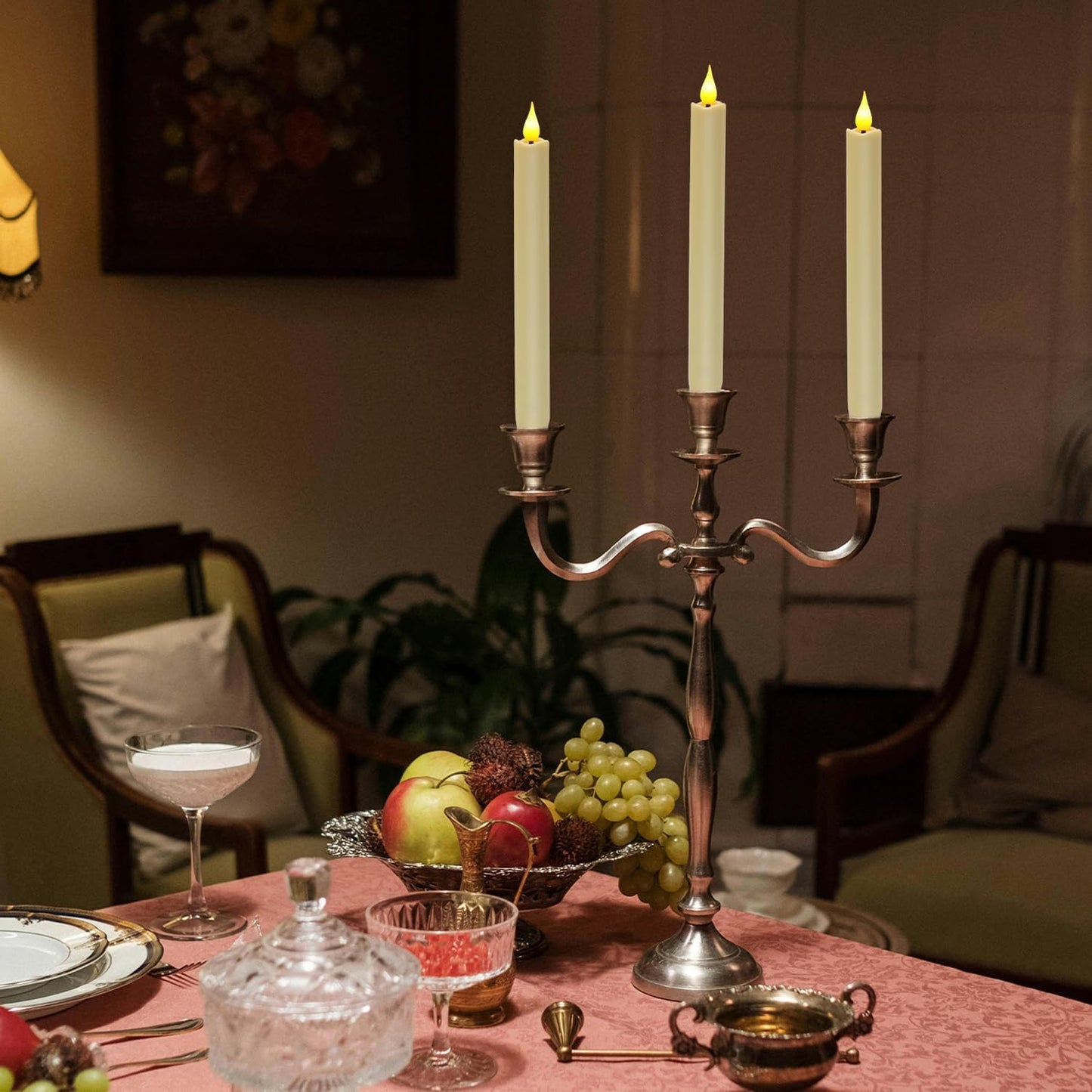 24-Pack Flameless Taper Candles, 9.25 Inch Battery Operated LED Candlesticks with Remote & Timer - Realistic Flickering Flame, Warm Ivory, Safe Smokeless for Wedding Christmas Church Party Home Decor