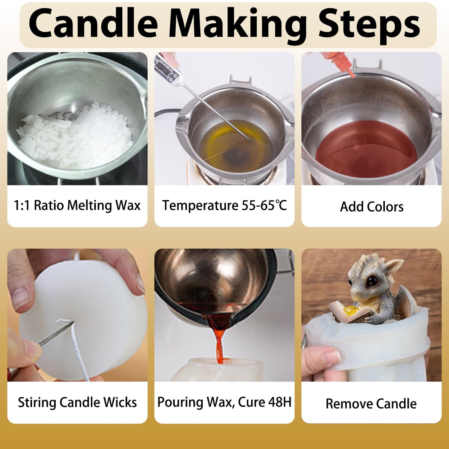 Book-Reading Dragon Silicone Candle Mold, 3D Dinosaur Resin Casting Silicone Mold for Home Decor, Soap & Candle Making, Animal Epoxy Resin Craft Mold, Gifts for Dinosaur Lovers