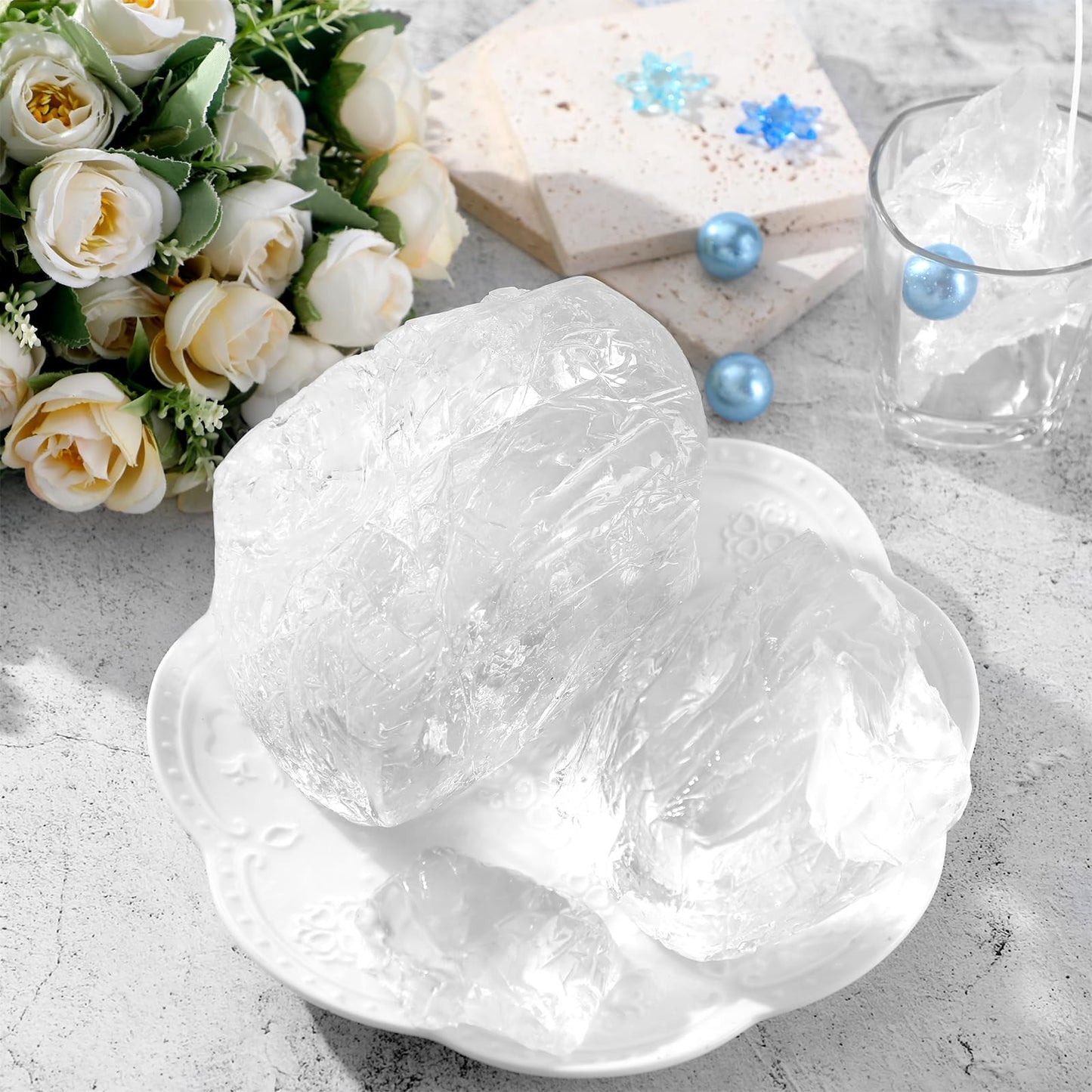 Heigble 6.6 lb Gel Wax for Candle Making Candle Making Kit with Seashells Starfish Pebble Wick Stickers and Liquid Dye and Wooden Wick Device DIY Clear Jelly Make Candles DIY Supplies for Party