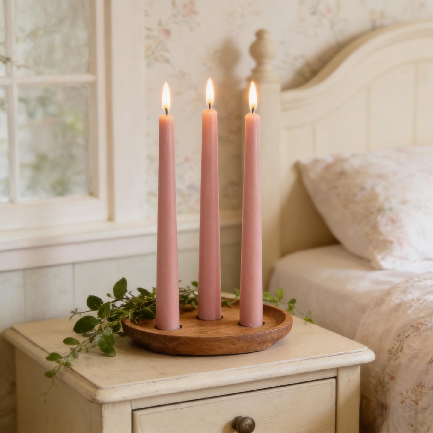 12 Pack 10 inch Dusty Pink Taper Candles, Unscented Dripless Smokeless Candlestick Bulk for Home Dinner Wedding Romantic, 7-8 Hours Burn