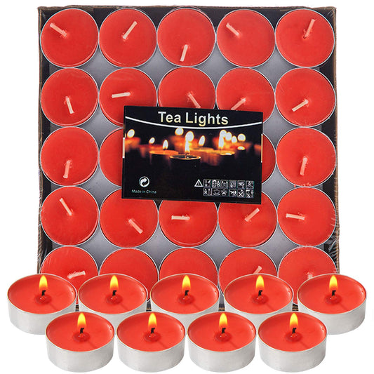 Visen 50Pack Tealight Candles, Unscented, Smokeless, Dripless, 4 Hours Burn Time, Perfect for Home, Romantic Decor, Pool, Shabbat, Weddings & Emergencies