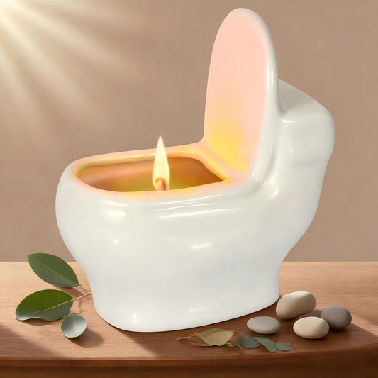 Toilet Shaped Scented Candles,Funny Gag Gift for Women & Men,Lemon Fragrance Aromatherapy Candle is 6 Ounces, Burns for Over 42 Hours,Unique Candles for White Elephant Party,Birthday Prank