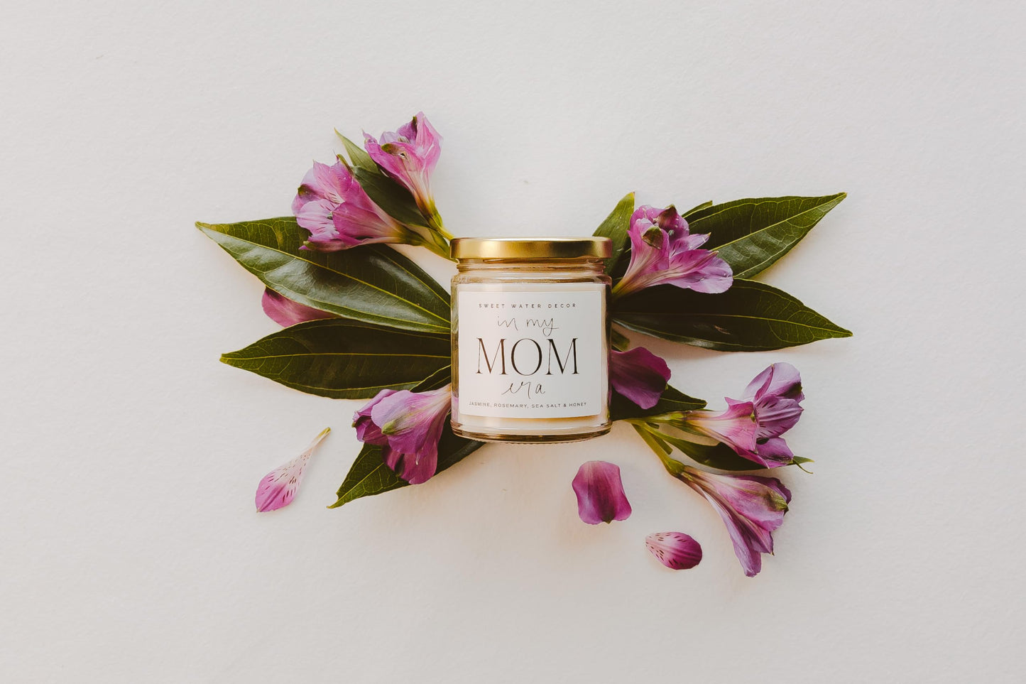 Sweet Water Decor In My Mom Era Candle - Jasmine, Rosemary, Sea Salt, Honey Scented Soy Candle in Clear Jar - 9 oz, 40+ Hour Burn Time - Mother's Day, Baby Shower, Birthday Gift