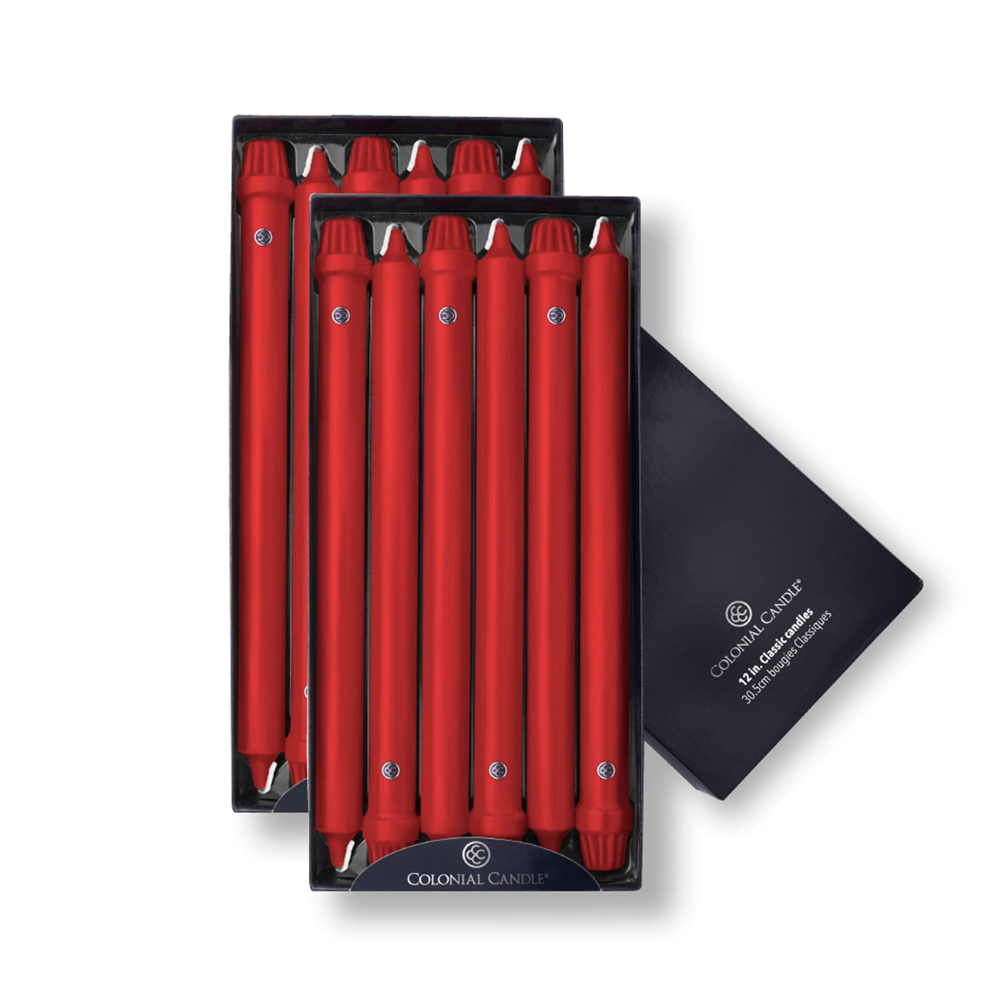 Colonial Dripless 12-Inch Candle with Classic Tip, Red