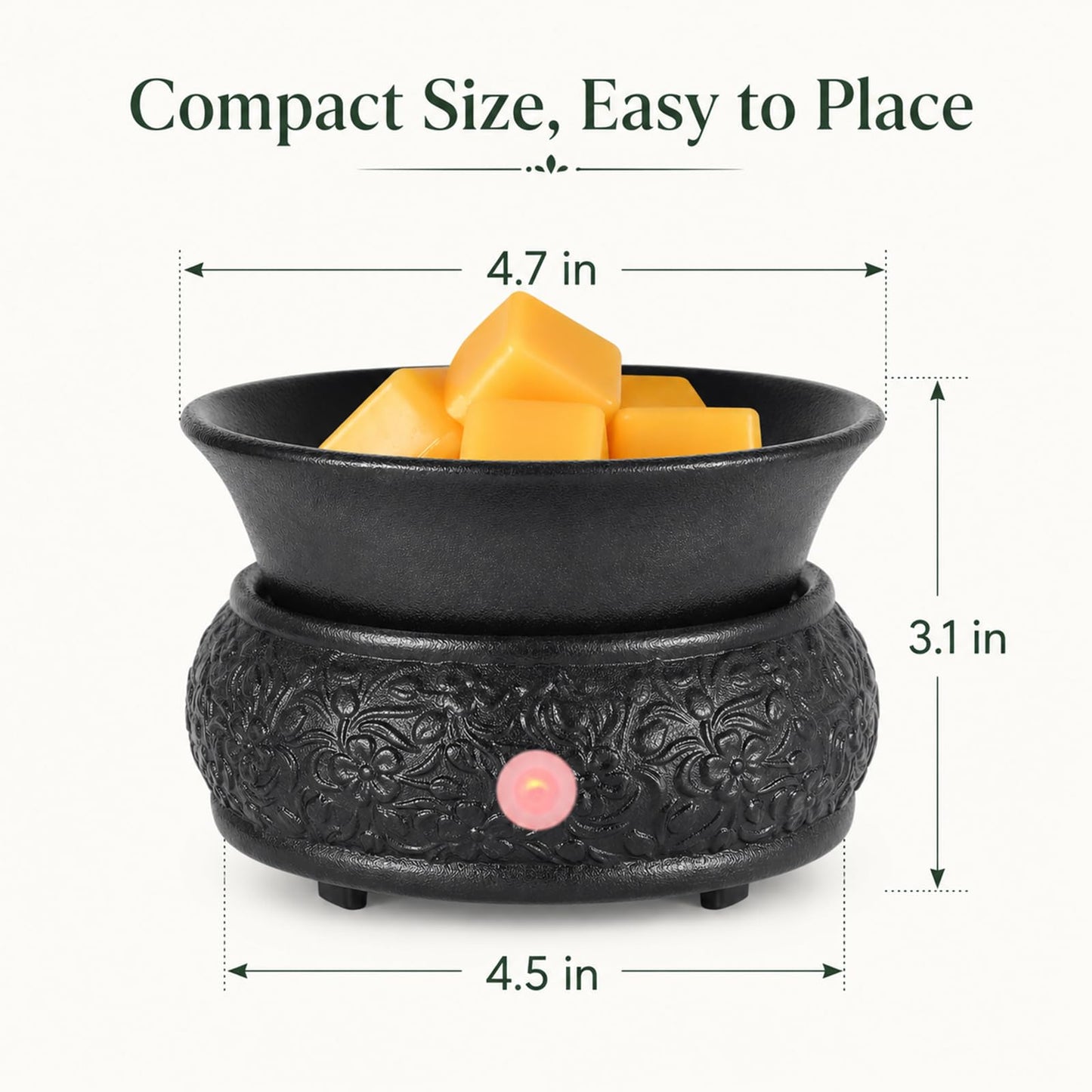 mocosa Wax Melt Warmer Ceramic Wax Warmer,3-1 Candle Wax Warmer for Scented Wax Burner Electric Wax Melter as Gifts for Moms Grandma Women Girls(Black)