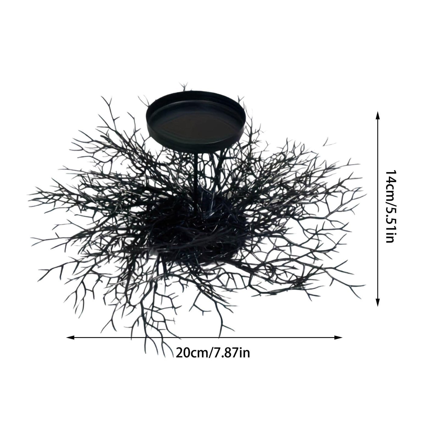 Mini Halloween Wreaths with Plastic Candle Holder, 5.5" Artificial Black Maple Leaves Candle Wreath Floral Twig Candleholder Wreath for Table Centerpieces Decorations
