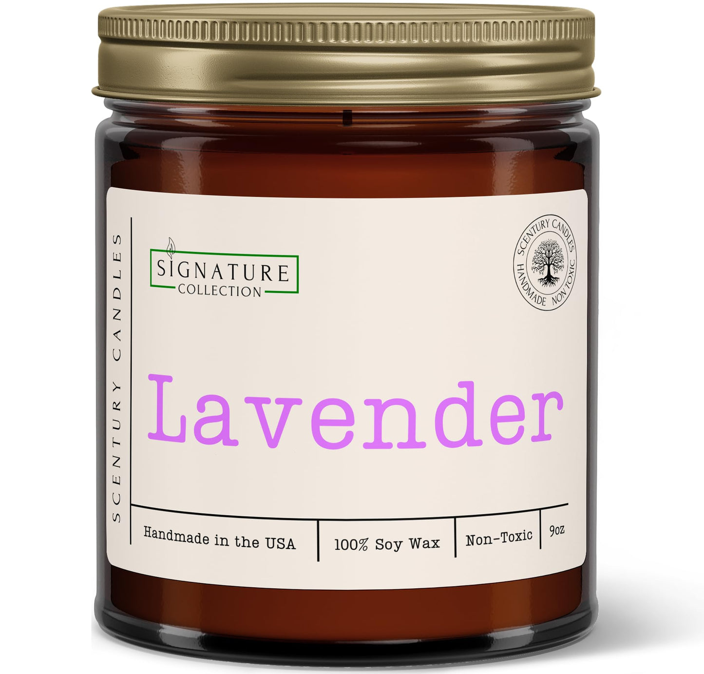 Lavender Scented Candle, Many Scents to Choose from, All Natural Non-Toxic Soy Wax, Handmade in the USA (Lavender)