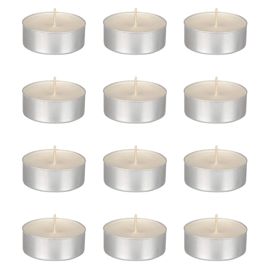 Mega Candles 12 pcs Unscented Oversize White Tea Lights Candles, Pressed Wax Candle 12 Hour Burn Time, Home Décor, Wedding Receptions, Occasions, Events, Meditations, Tranquility, Spa