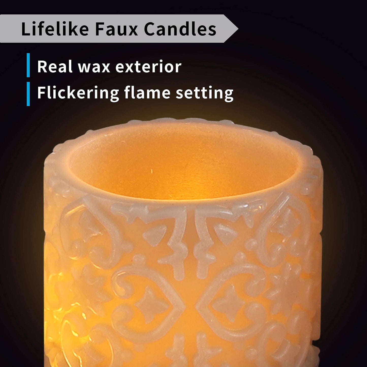 FURORA LIGHTING Grey Rome Flameless Candles - Real Wax, Adjustable Brightness, Remote & Timer - 4 Pillars (3x4, 3x6) and 4 Votives, 8-Pack, Battery Operated
