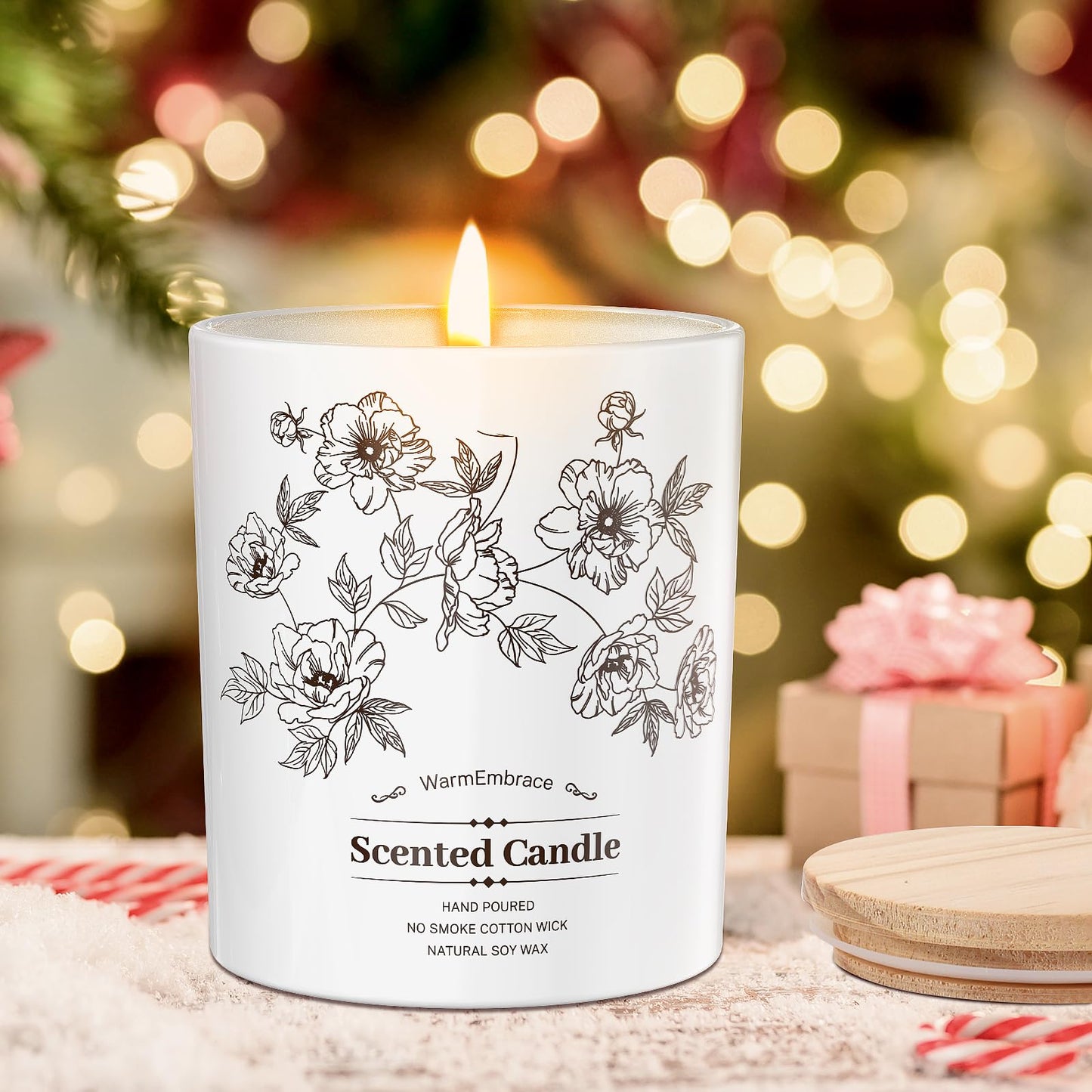 Deluxe Scented Candle for Women & Men, Vanilla Coconut Soy Wax Candle,11.5 Oz Jar Candle for Home, Scented-98 Hour Long Lasting Burning, Suitable Present for Thanksgiving, Christmas & Birthday