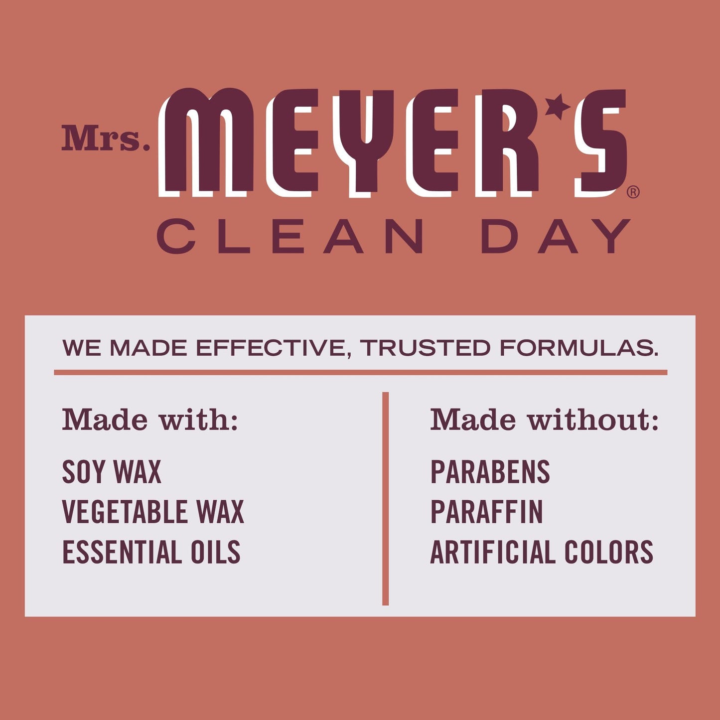 MRS. MEYER'S CLEAN DAY Scented Soy Candle, Large, Fall Leaves Scent, 7.2 oz