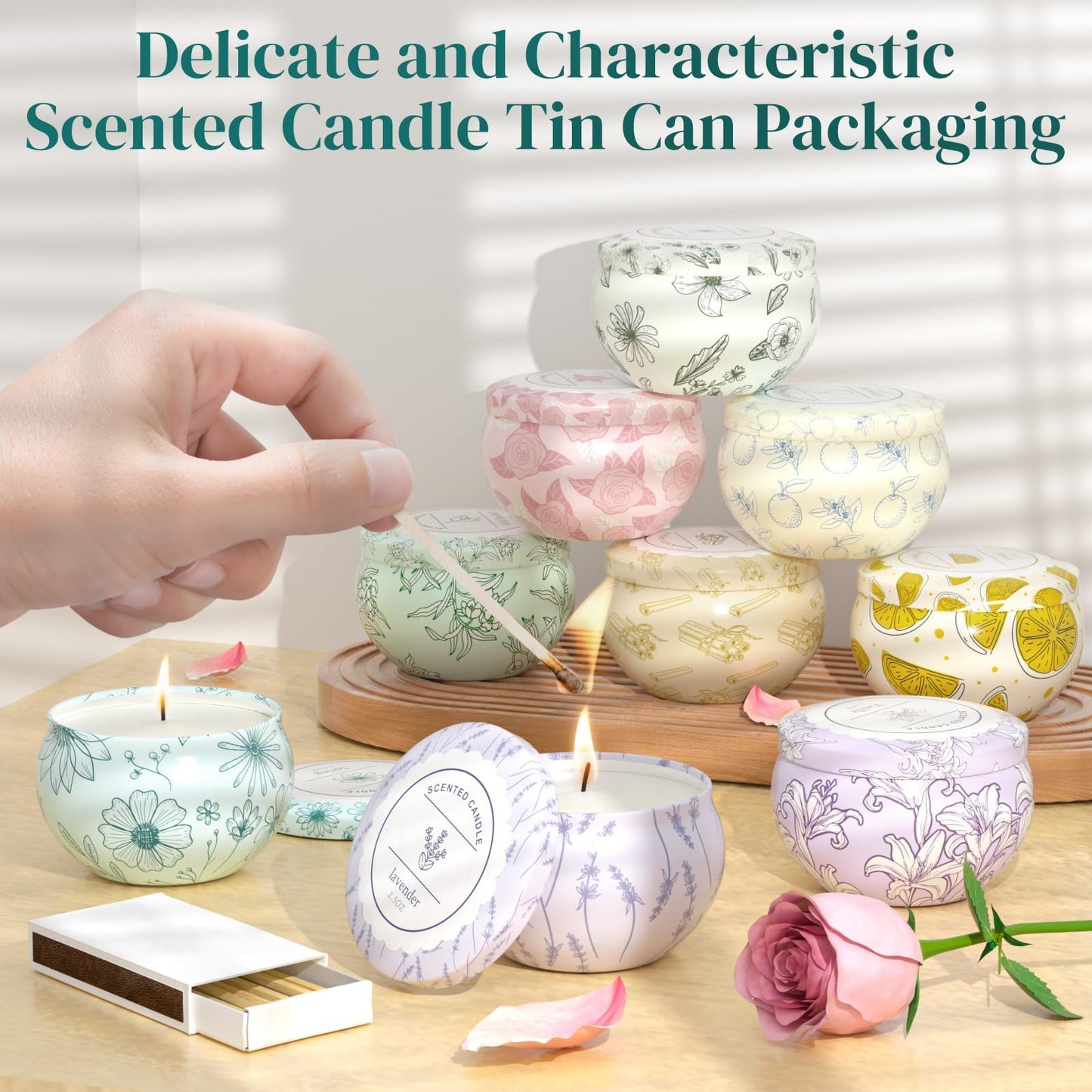 WarmEmbrace Scented Candles, Candle Set of 9, Long-Lasting Candles for Women, Candle Present Set for Birthday, Valentine's Day Scented Candles for Her