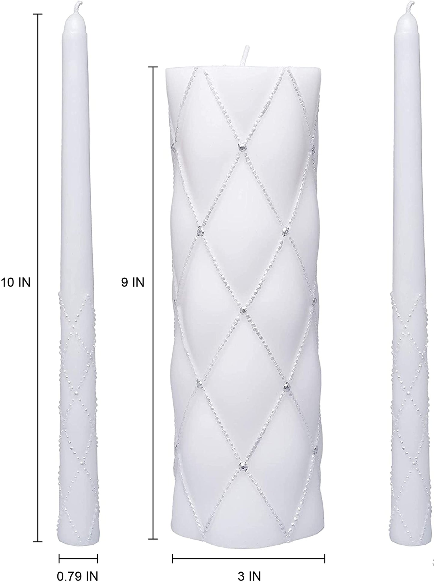 Hosley 11.5" High White Wedding Unity Candle Set. Great for Weddings Party Special Events and Emergency Lighting Reiki Spa Meditation. W5