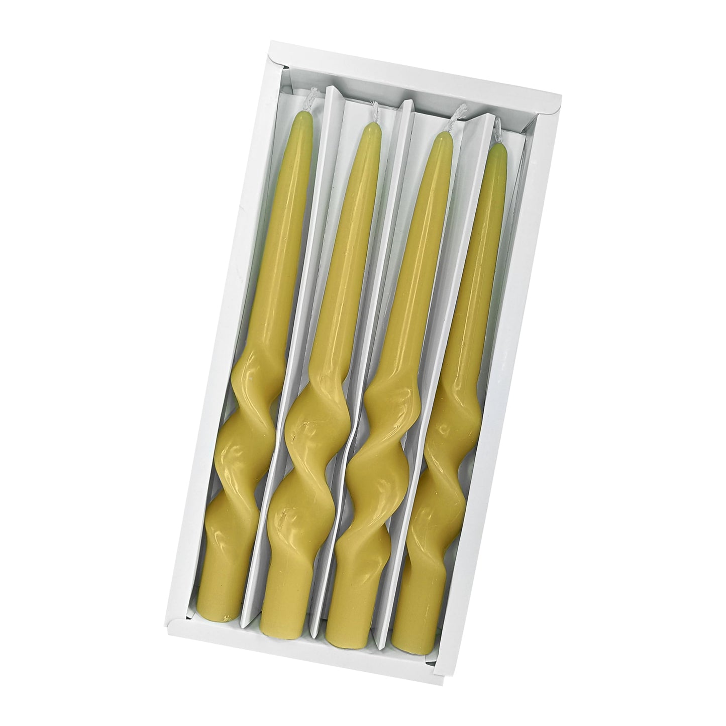 4pcs Beeswax Taper Candles Natural Honey Twisted Candlesticks Yellow Spiral Taper Candle Natural Scent Long Lasting Burning Handmade Bee Wax Candle for Home Wedding Women Christmas Halloween