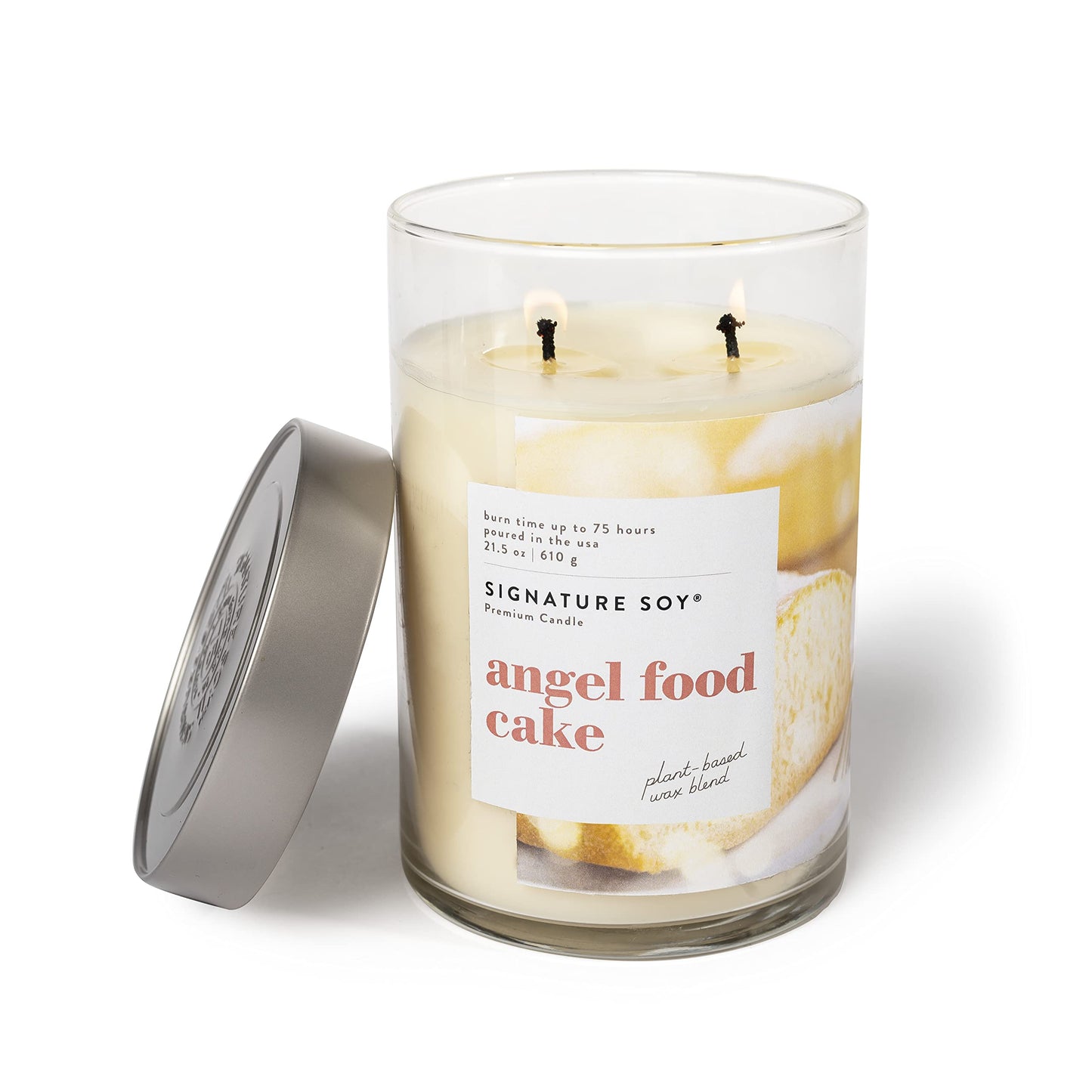 Signature Soy Lidded Angel Food Cake Scented Candle, Extra Large Jar
