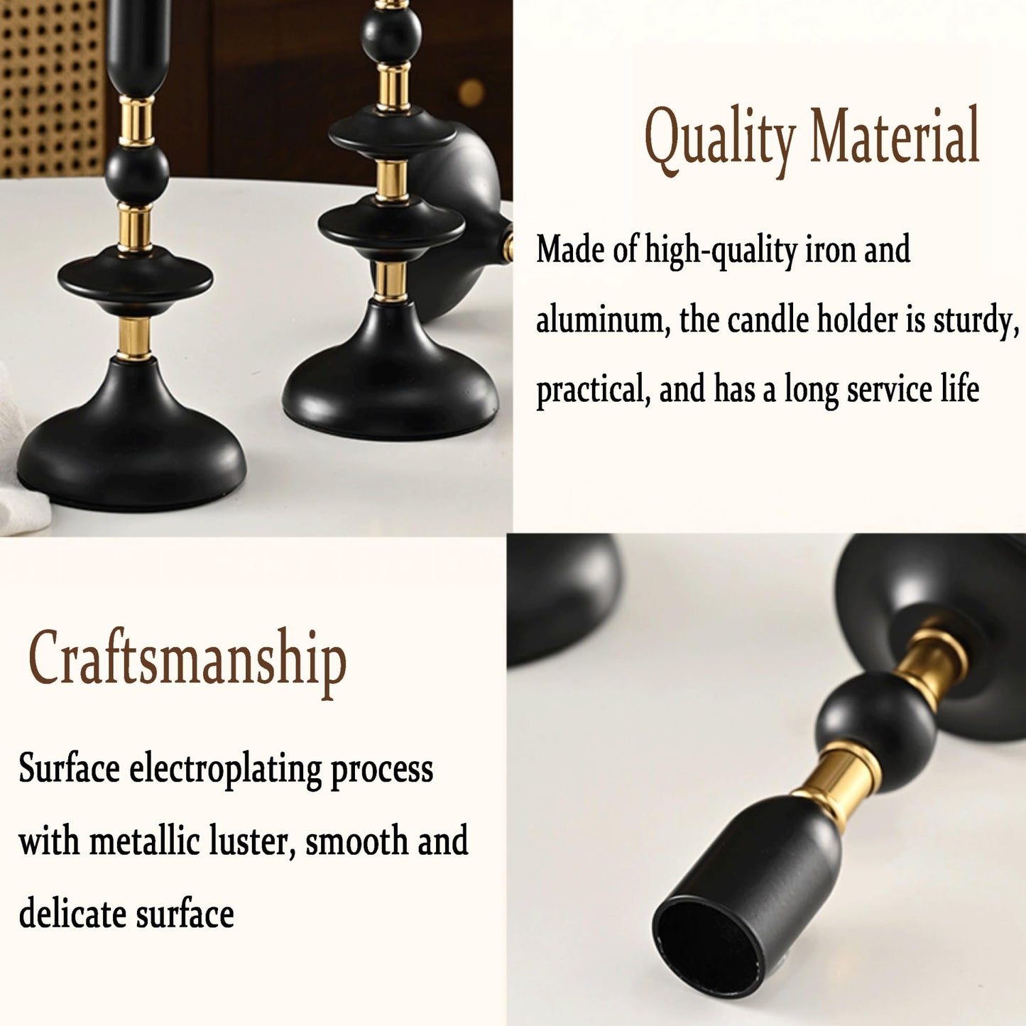 YUHUAWF Candle Holderss Candlestick Iron Decorative Ornament Candle Pedestal Candle Holders ﻿for Dinner Room Table ﻿ Decorative Candlestick(Medium)