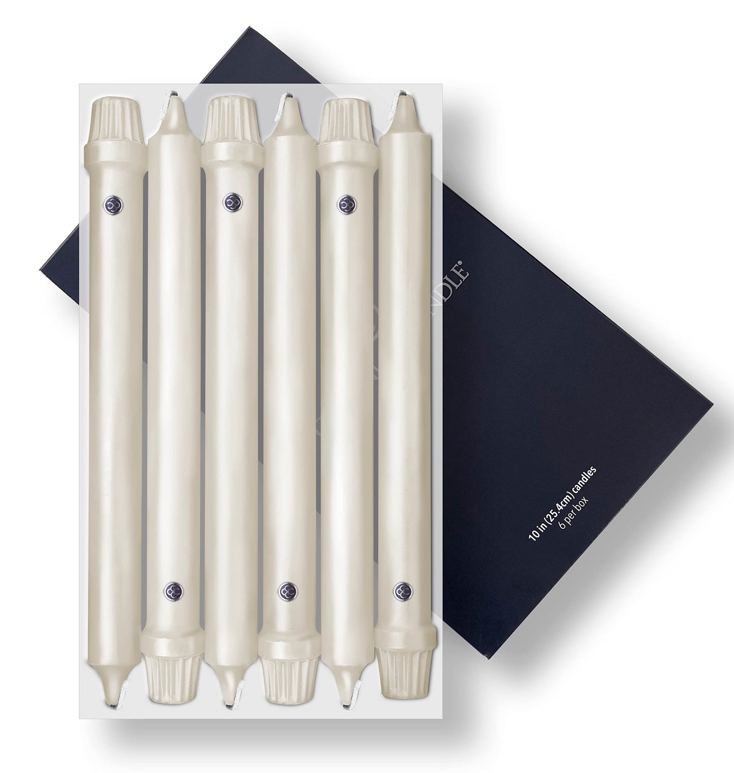 Colonial Candle Unscented Taper Candle, Classic Collection, Ivory, 10 in, Pack of 6 Candlesticks - Up to 8 Hours Burn