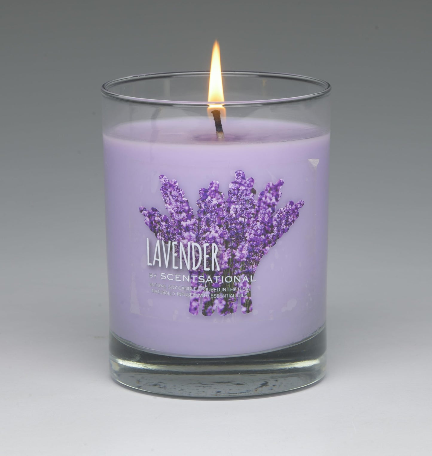 Scentsational Lavender Soy Candle, 11 oz, Natural Essential Oils, 50-60 Hour Burn Time, Gift Wrapped