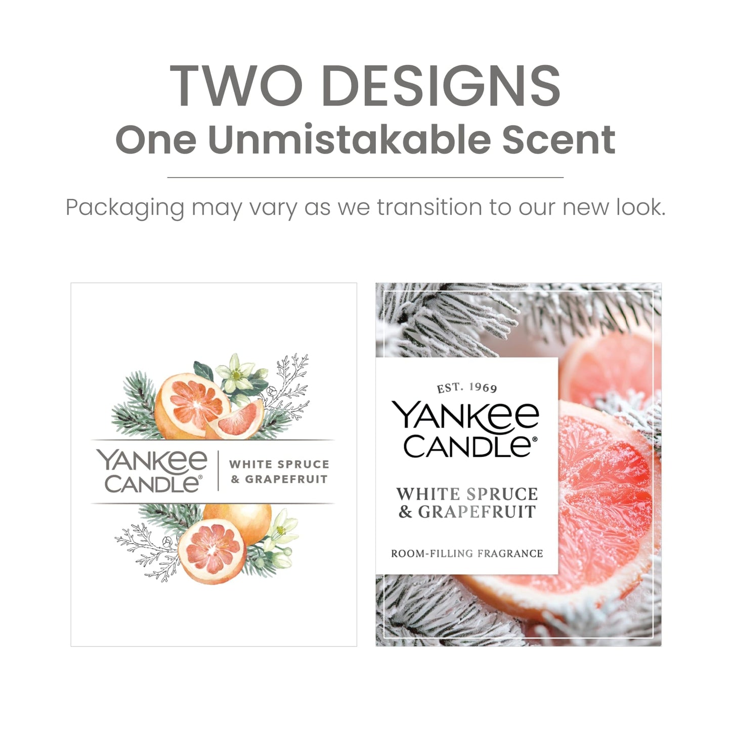 Yankee Candle Large Tumbler Scented Candle with up to 80 Hour Burn Time, Premium Plant Wax Blend for Consistent Burn, 20 oz Tumbler Candle with Room Filling Fragrance, White Spruce & Grapefruit