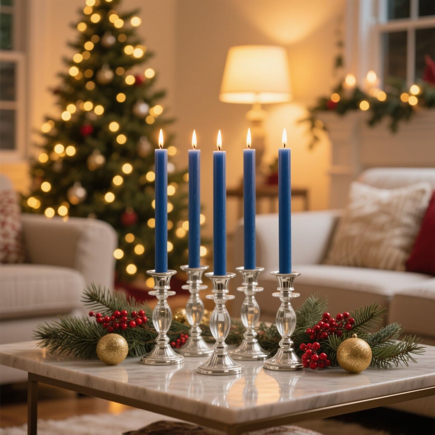 12-Pack Navy Blue Taper Candles, 10 Inch Unscented Dripless Candlesticks, Long-Lasting Burn Time of 7-8 Hours, Perfect for Home Décor Dinner Party Meditation