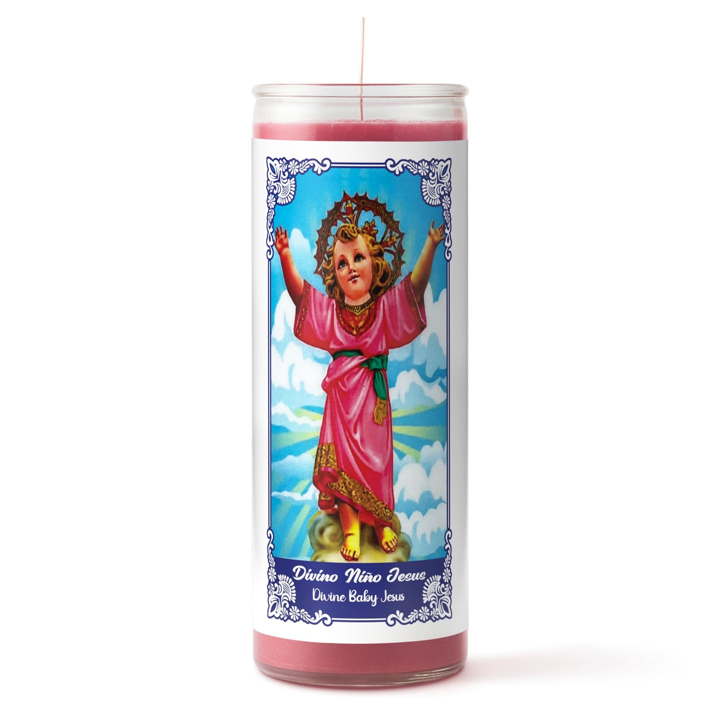 Alumenza 6 Pack Divino Níno Jesus Candle in Glass Jar 90 Hours – Paraffin Wax, Clean Burning Unscented | Large & Tall Devotional Prayer Pillar Candles for Home, Memorial, Rituals