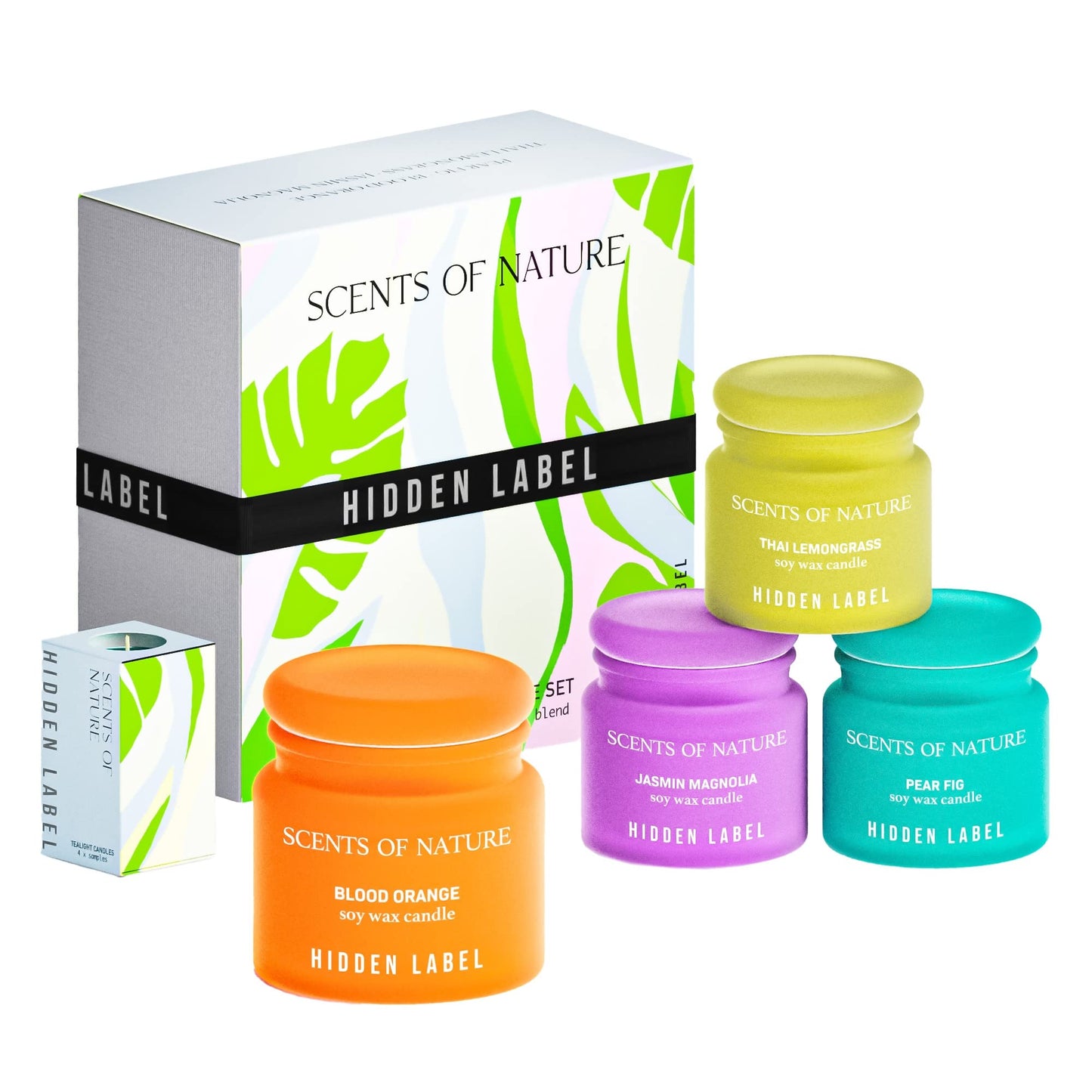 Hidden Label 4 Pack Candles for Home Scented, Aromatherapy Jar Candle Gifts for Women, Natural Candles Non Toxic Candles Set for Birthday Valentine Mother's Christmas Day Present