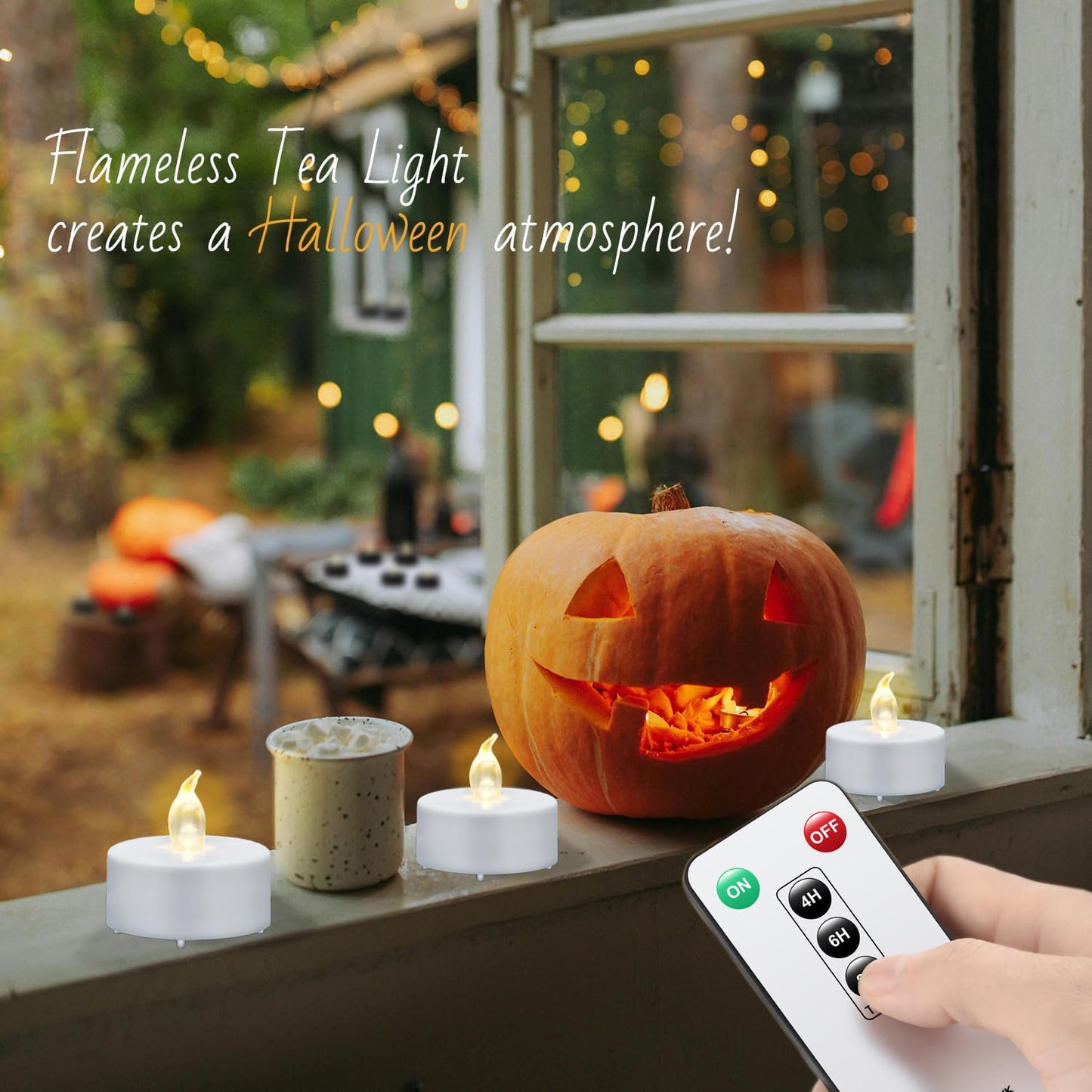 xiangpeng Tea Light Candles with Remote Control,24pack Flickering Flameless LED Candle,Long Lasting 400+Hours,Battery Operated with Timer for Home Decoration Seasonal &Festival Celebration WarmYellow