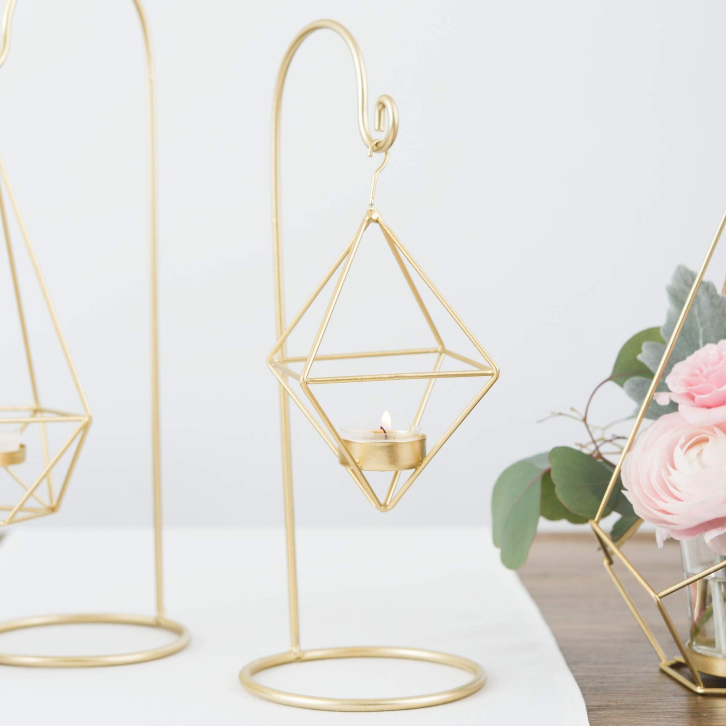 WEDDINGSTAR Small Geometric Hanging Tealight Holder - Gold