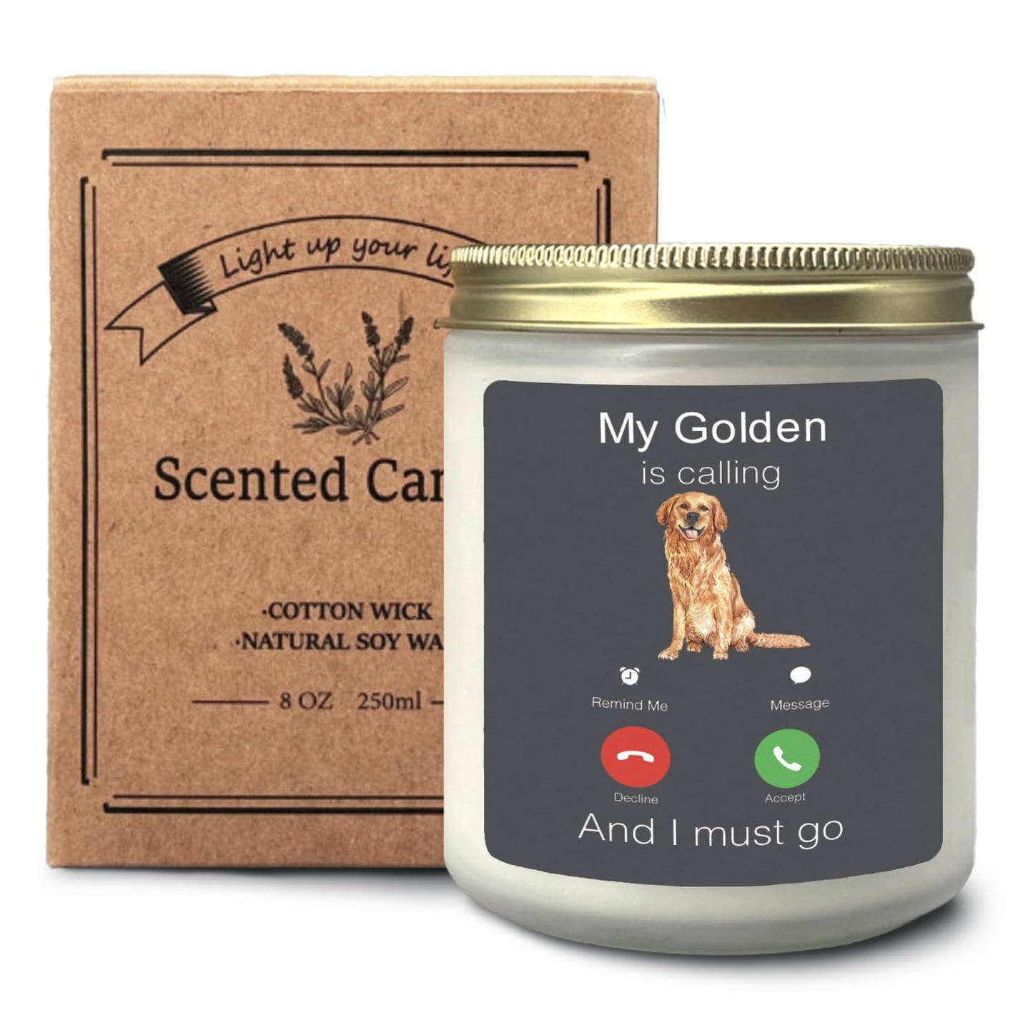 CIOJUNE My Golden Retriever is Calling Lavender Scented Candles for Home, Golden Retriever Lovers Gifts for Women Girl