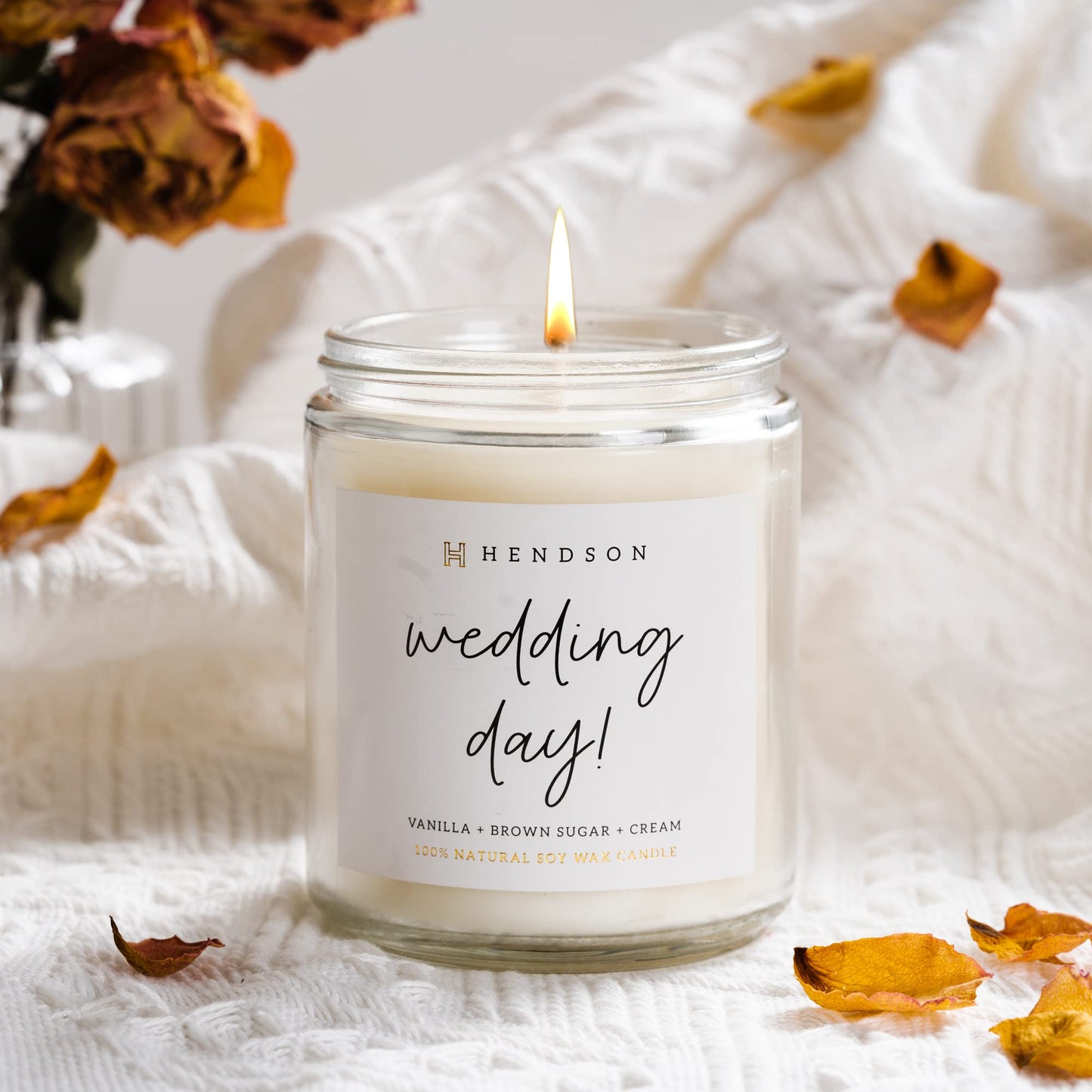 Wedding Shower Gifts - Candles Gift for Bride, Bridal Shower, Bachelorette Party Gifts from Bridesmaids - Wedding Day Candle - Engaged Couple - Hendson Scented Candles