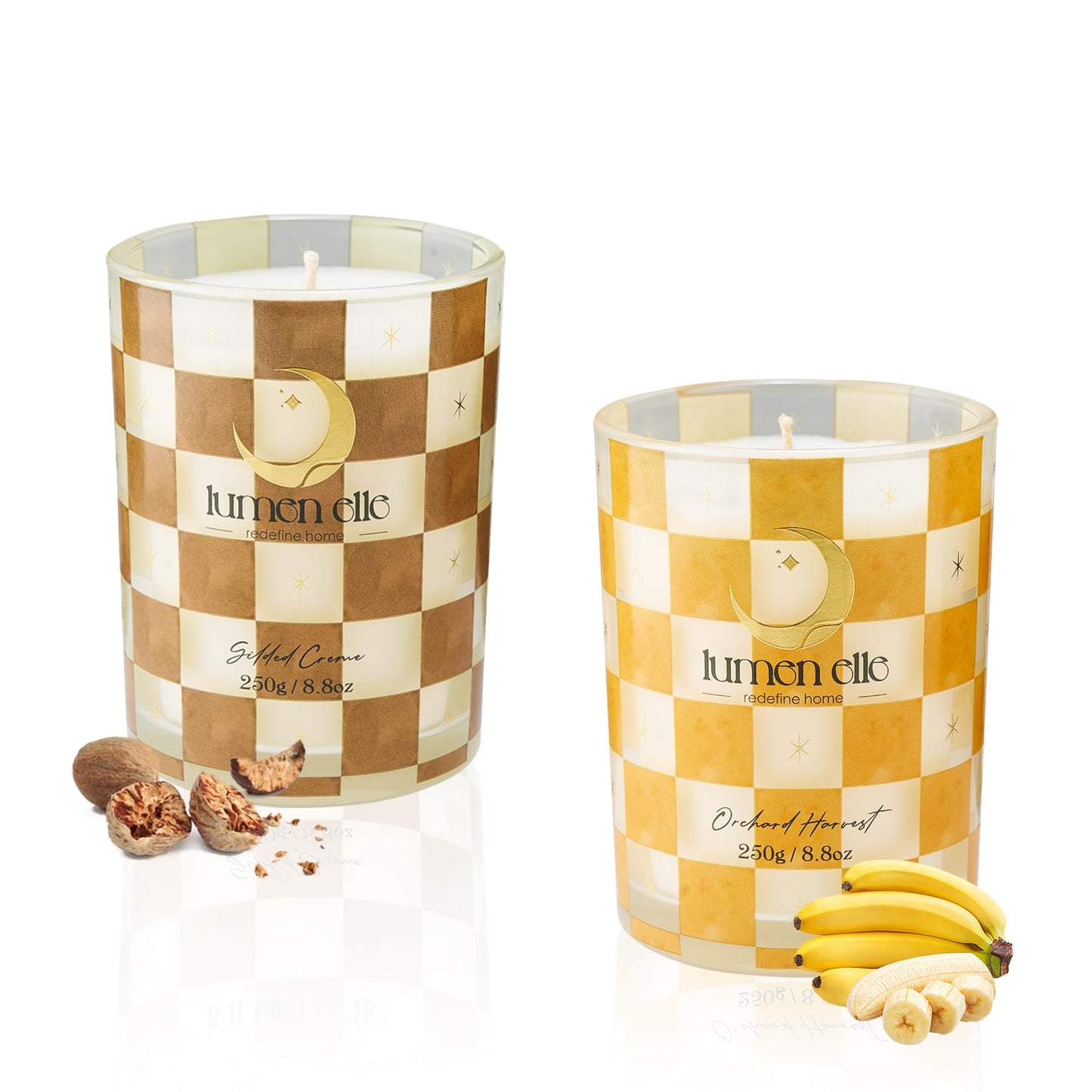 Lumenelle Winter Candle Gift Set for Women (2-Pack) - Gourmand, Fruity & Sweet Scented Soy Wax Candles, Clean Burning, Eco-Friendly, Cozy Home Decor Gift (8.8 oz Each) (Joyride Set No. 08)