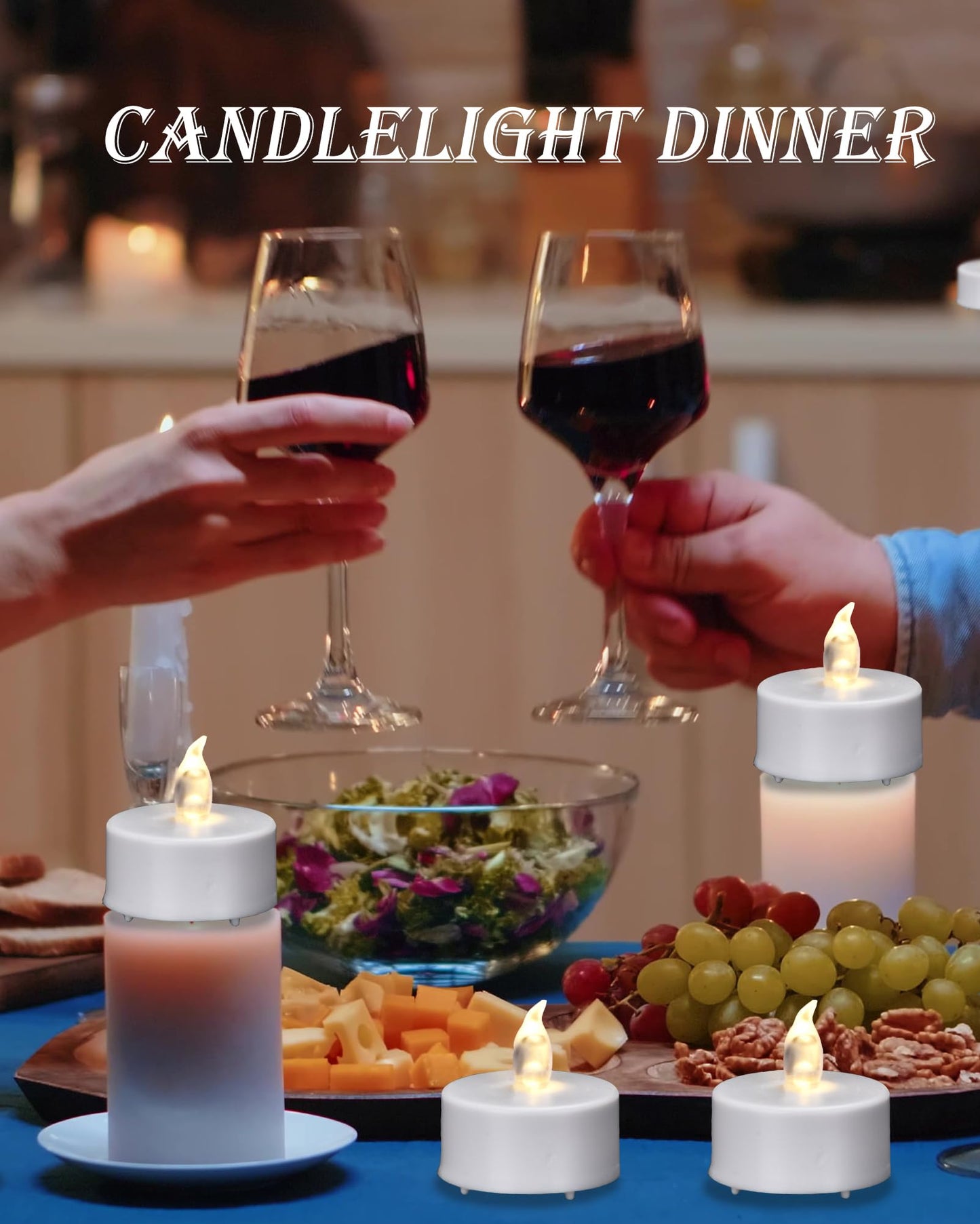 Paichi Tea Lights Candles Battery Operated with Remote Control, 24Pcs Flickering Flameless Candle with Timer, Long Lasting 400+ Hours Led Electric Candle for Home Decor, Wedding, Party (WarmWhite)