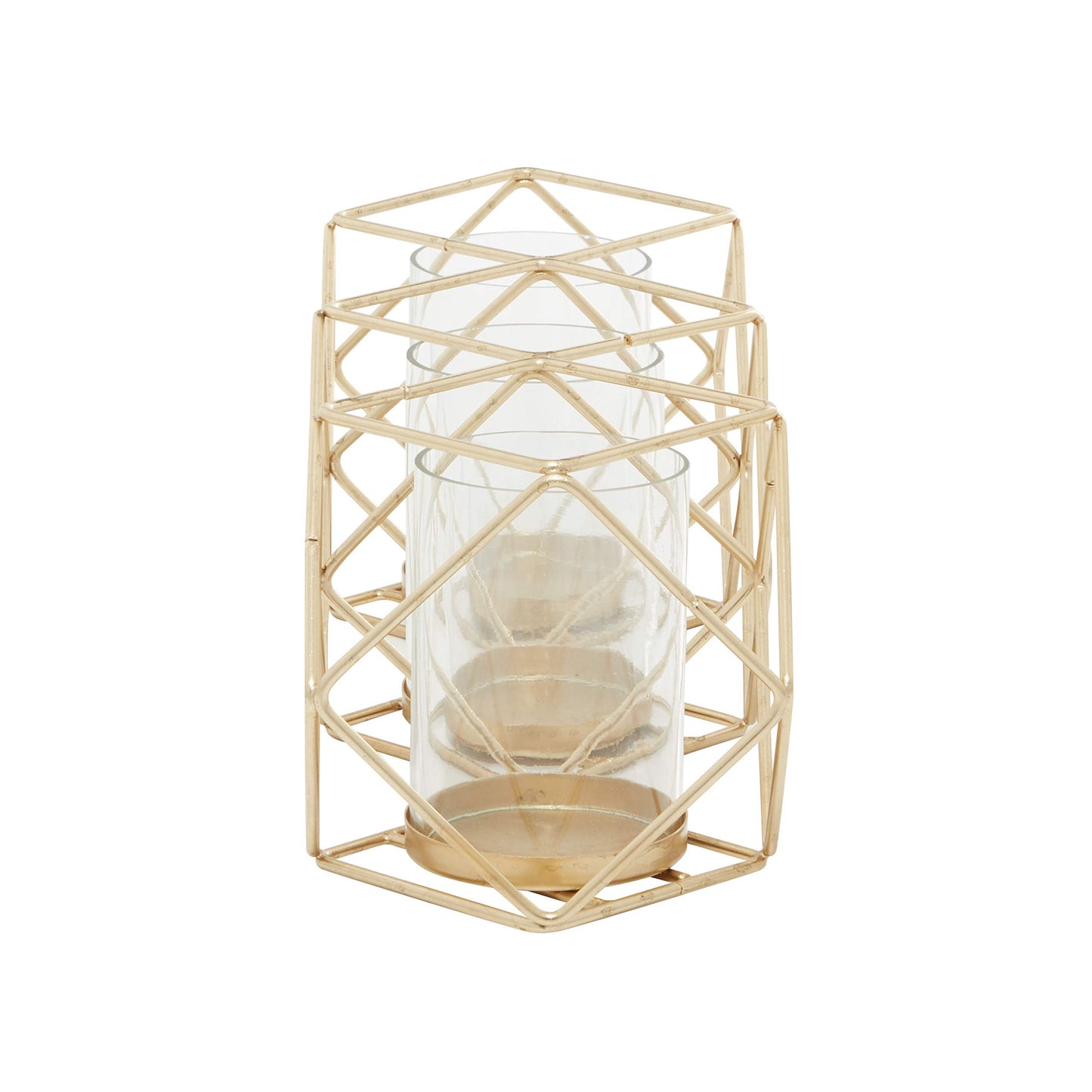 Deco 79 Modern Metal Solid Candle Holder, 15" x 5" x 5", Gold