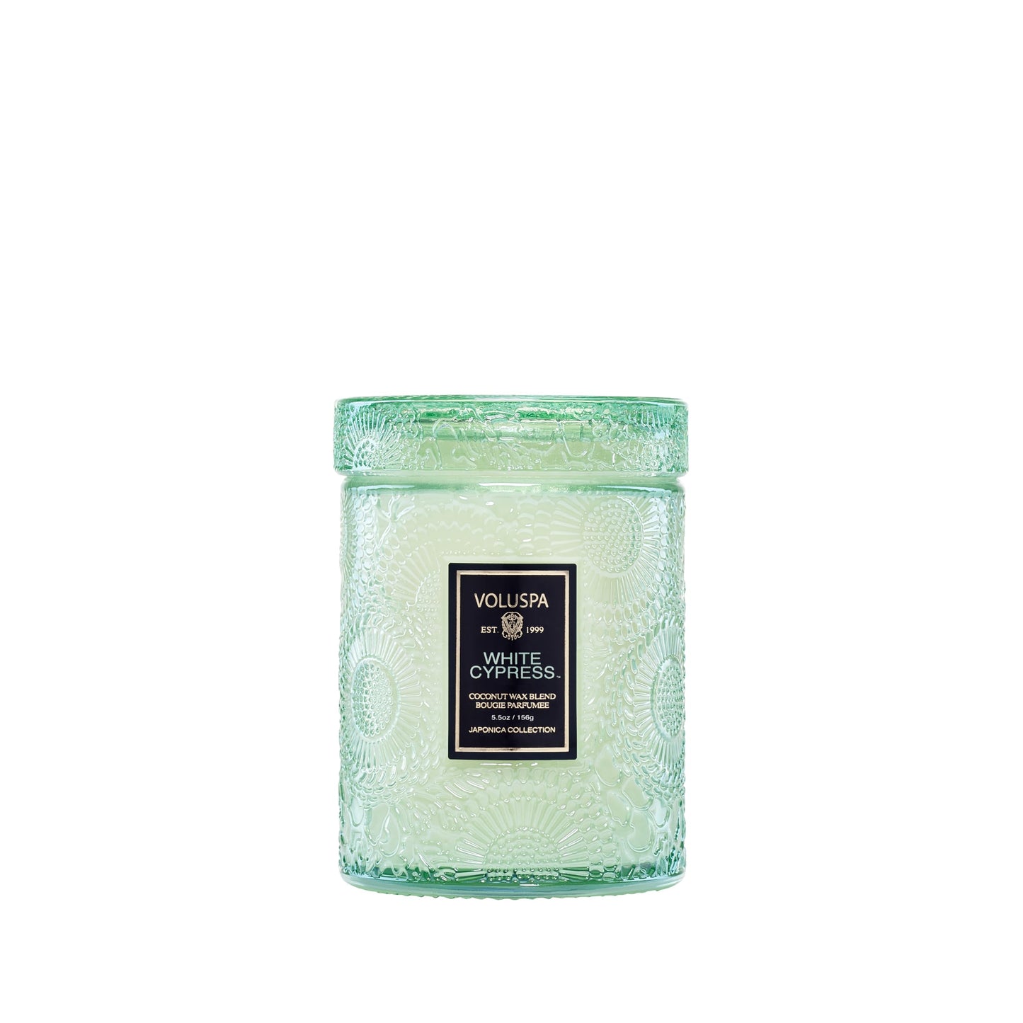 Voluspa White Cypress,Small Candle Jar, 5.5 Ounce,50 Hour Burn Time, & Coconut Wax for Clean Burning,,Handcrafted in the USA