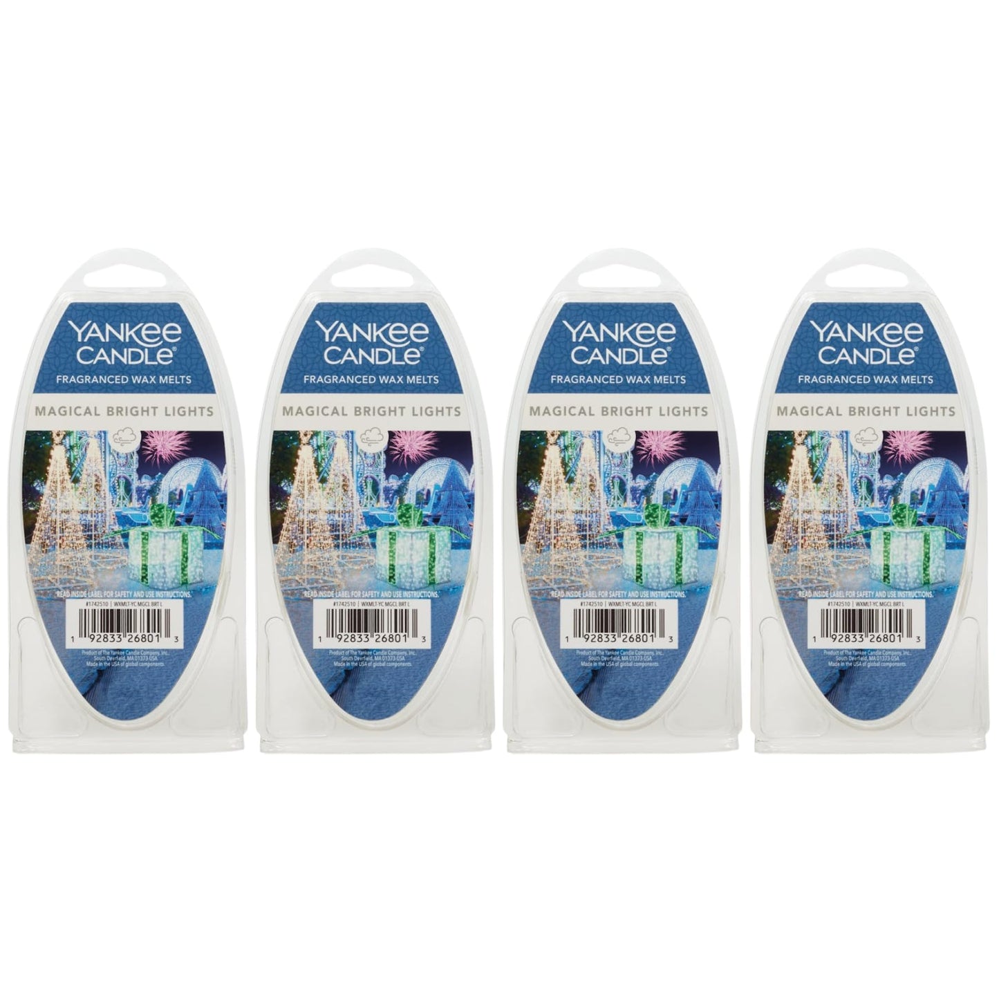 Yankee Candle Scented Wax Melts for Wax Warmers, Candle Wax Melts Refills, Long Lasting Home Fragrance, Magical Bright Lights 6 Count (Pack of 4)