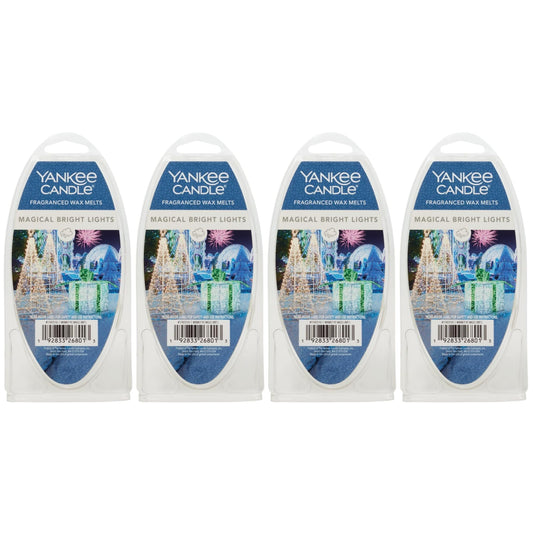 Yankee Candle Scented Wax Melts for Wax Warmers, Candle Wax Melts Refills, Long Lasting Home Fragrance, Magical Bright Lights 6 Count (Pack of 4)