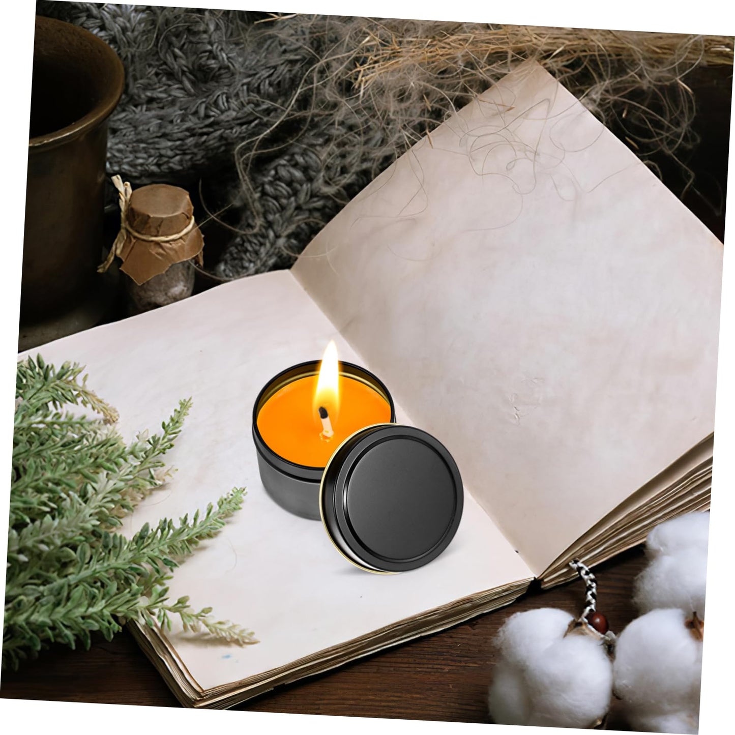 HAKIDZEL 4pcs Metal Can Candle Jars Aromatherapy Candle Holder Diy Tealight Tins