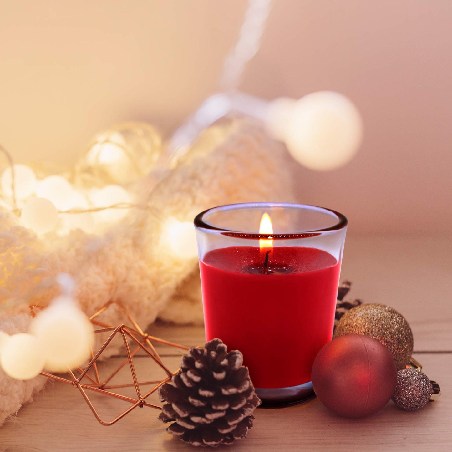 Set of 12 Red Votive Candles for Christmas Valentine's, Unscented Bulk Candles for Home Weddings Party Festival Decorative and DIY