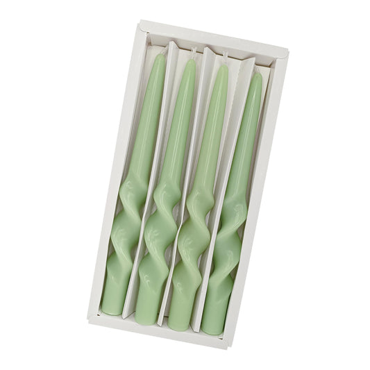 Tapered Candle Twisted Candlesticks Green Candle Stick Smokeless Candles Long Twirl Candle Easter Taper Candles Cute Odorless Candles for Anthropologie Home Décor Dinner Party Mother's Day Gifts