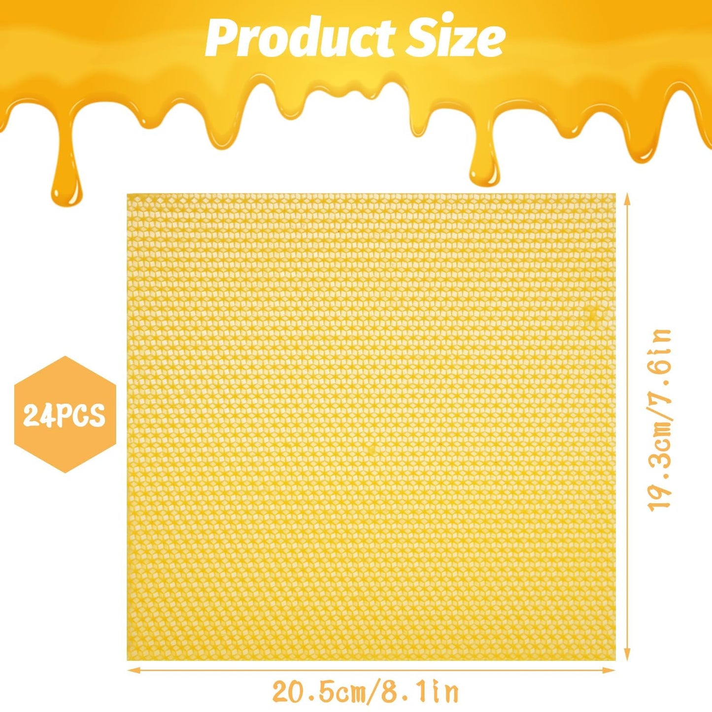 Oungy 24pcs Beeswax for Candle Making DIY Candle Making Kit Beeswax Sheets Include Cotton Wick, 8x8 inch