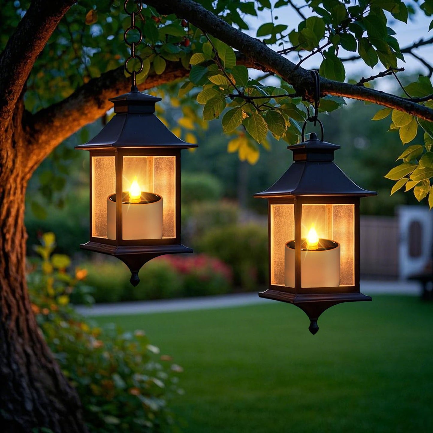 ANGMLN 8pcs Solar Tea Lights Outdoor Waterproof, Flameless Flicker LED Solar Candles with Dusk to Dawn Sensor, Reuseable Tea Light Candles for Lantern Garden Camping Party Home Decor,2.3''x2.1''