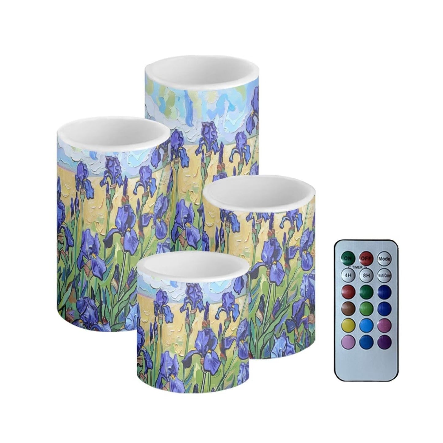 Cozeyat Irise Flameless LED Candle Set of 4,Flickering Realistic Electric Tea Light with Remote Control,Indoor Outdoor Table Setting Decoration (Not Battery Included)