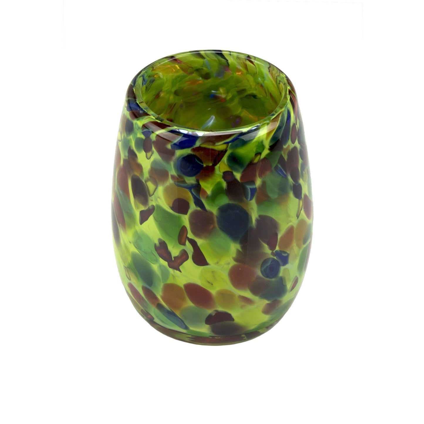 Totally Blown Glassworks Votive Candle Holder, Tea-Light, Handmade Blown Glass, Accent Vase, Centerpiece, Home Decor, Artist Dehanna Jones, Seattle, WA. (Green MM Enchanted Forest)