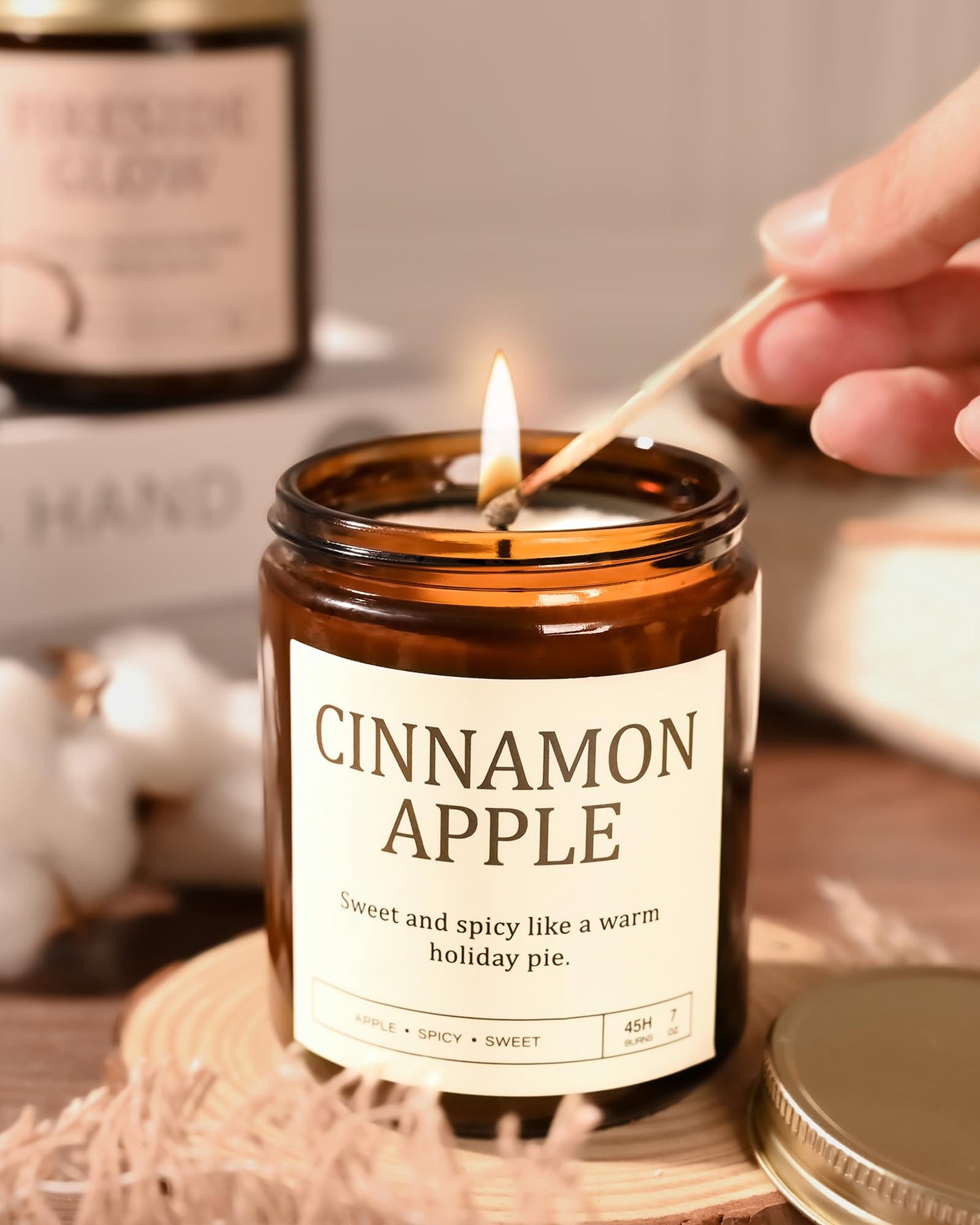 Scented Candles Gift Set for Women - 4 Pack Soy Candles for Home Scented, Long Lasting Winter Candle Set with Cashmere Cedar/Fireside Glow/Cinnamon Apple/Vanilla Balsam, Birthday Valentine's Day Gifts