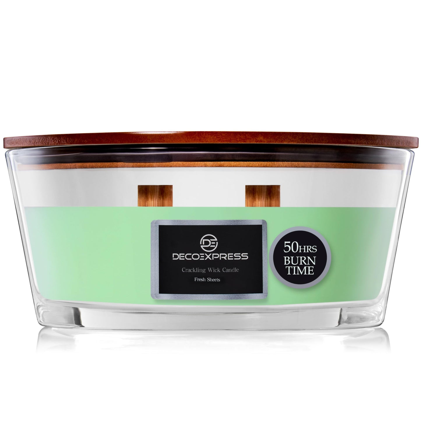 DECO EXPRESS Scented Candles, Crackle Double Wick Candles, Long 50 Hours Burn Time, Home Decor & Gift Ideas (Fresh Sheets)