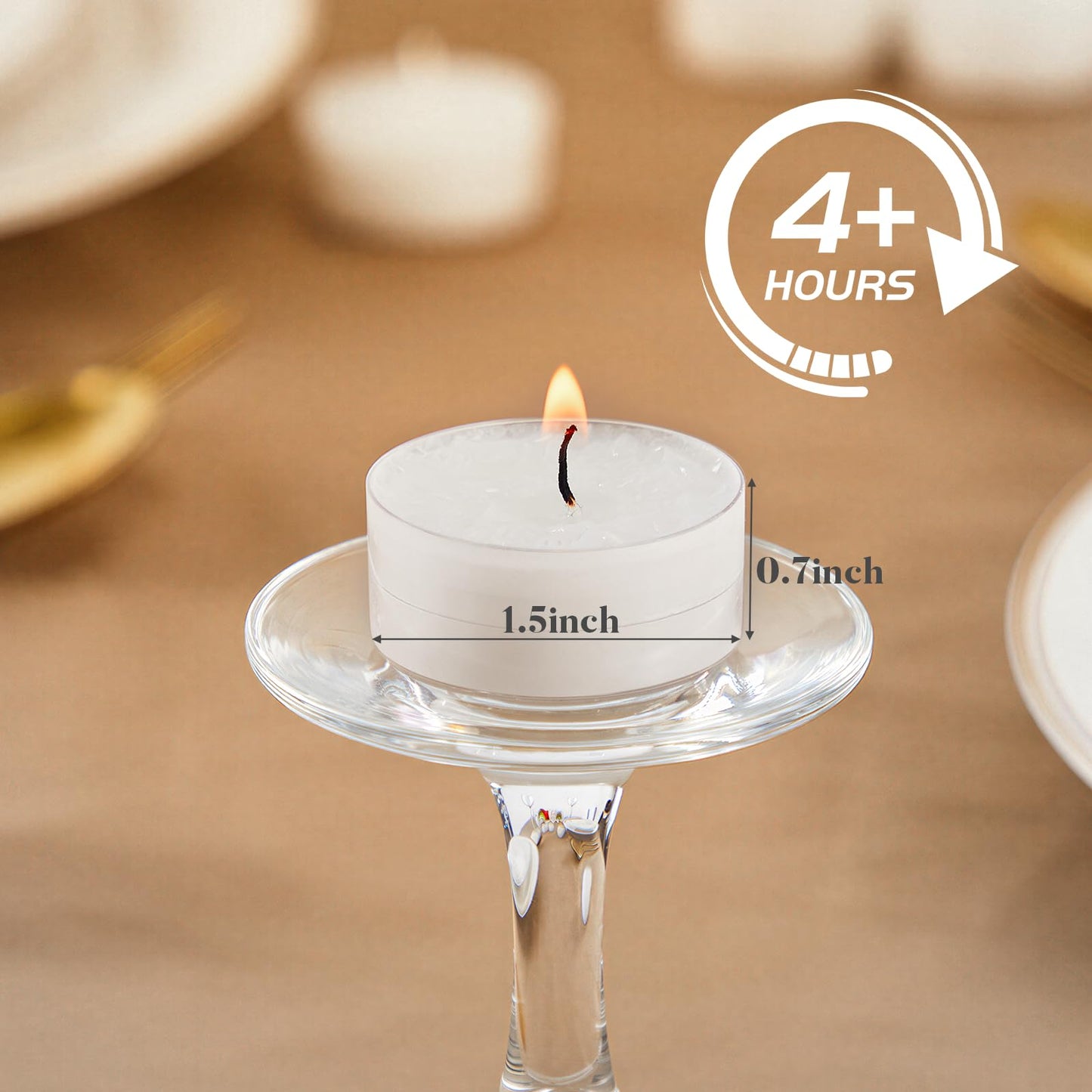 Ashlux Unscented Palm Tea Lights Candles, 16 Packs with Ice Flower Texture