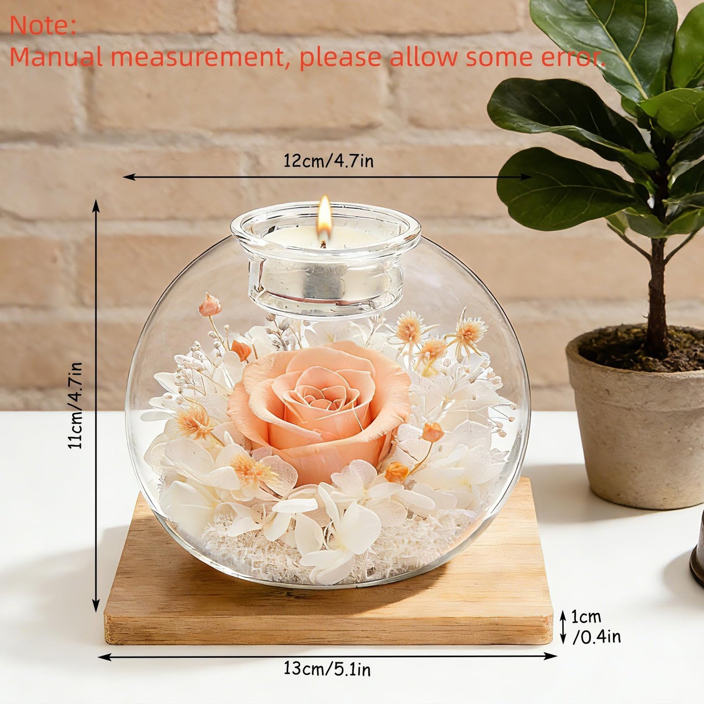 DDXXZHU Gift for Women Preserved Rose Flowers Glass Candle Decor Eternal Love Preserved Flower Gift Birthday Flowers for Women Delivery Prime Set Perfect Glass Flowers(Champagne)