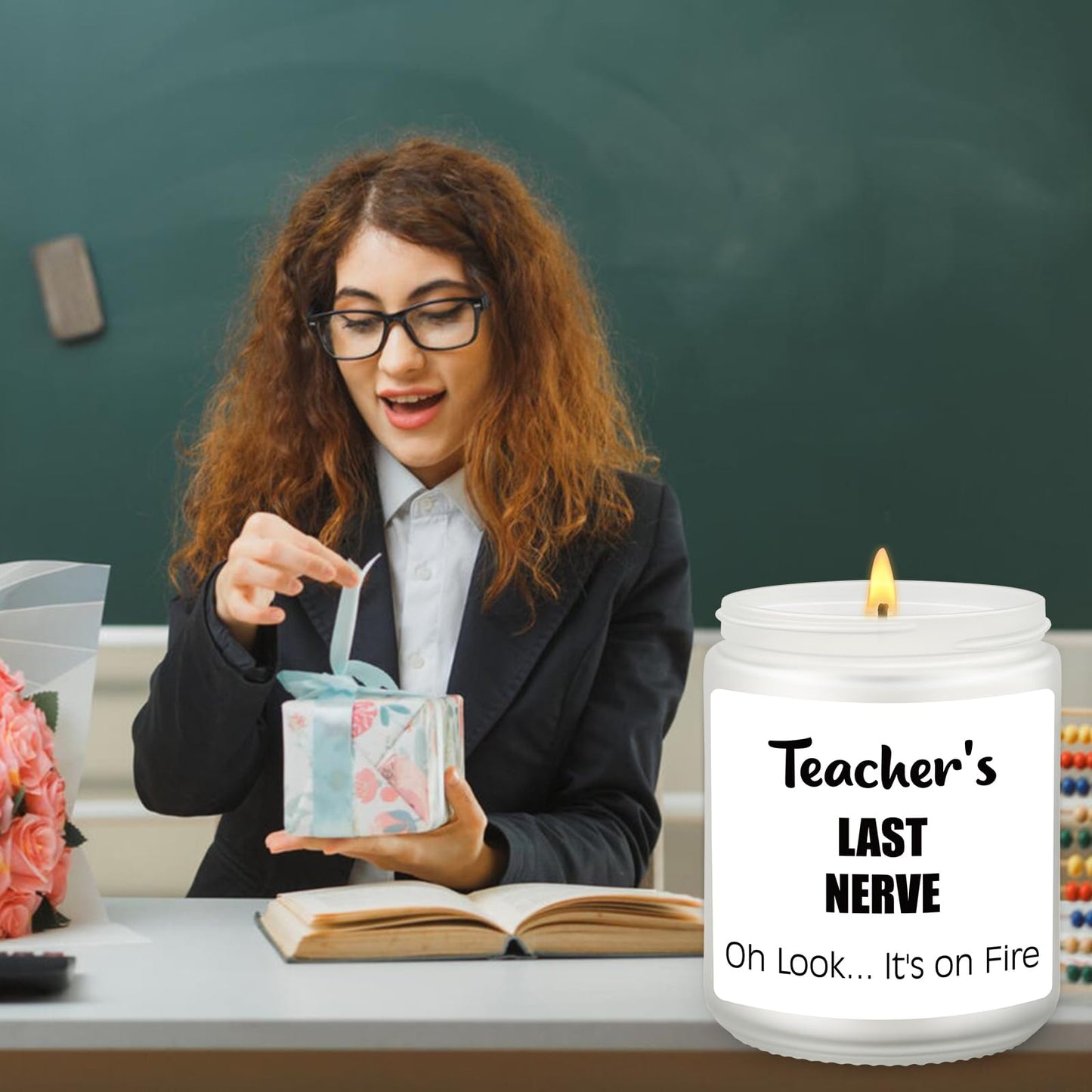 Teacher Appreciation Gifts, Teacher Appreciation Week Thank You Present, Graduation Gifts, Teacher's Last Nerve Lavender Scented Candle, Teacher Holiday Christmas Thanksgiving Present from Students
