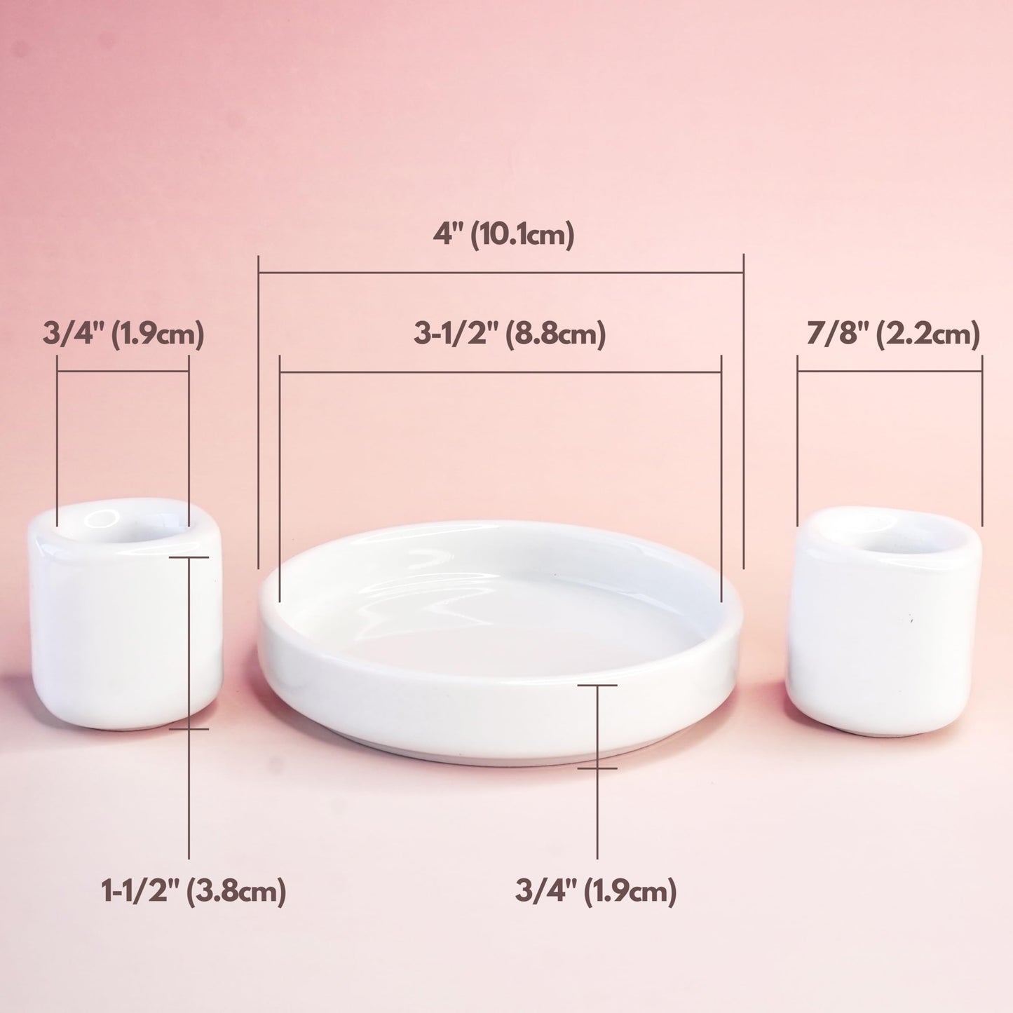 Unity Candle Holders and Vase Set, White Porcelain Candleholders for Taper Candles and Vase for Pillar Candle, Set of 3, Minimalist Round Ceramic Candle Holders, Great for Wedding Candle Set
