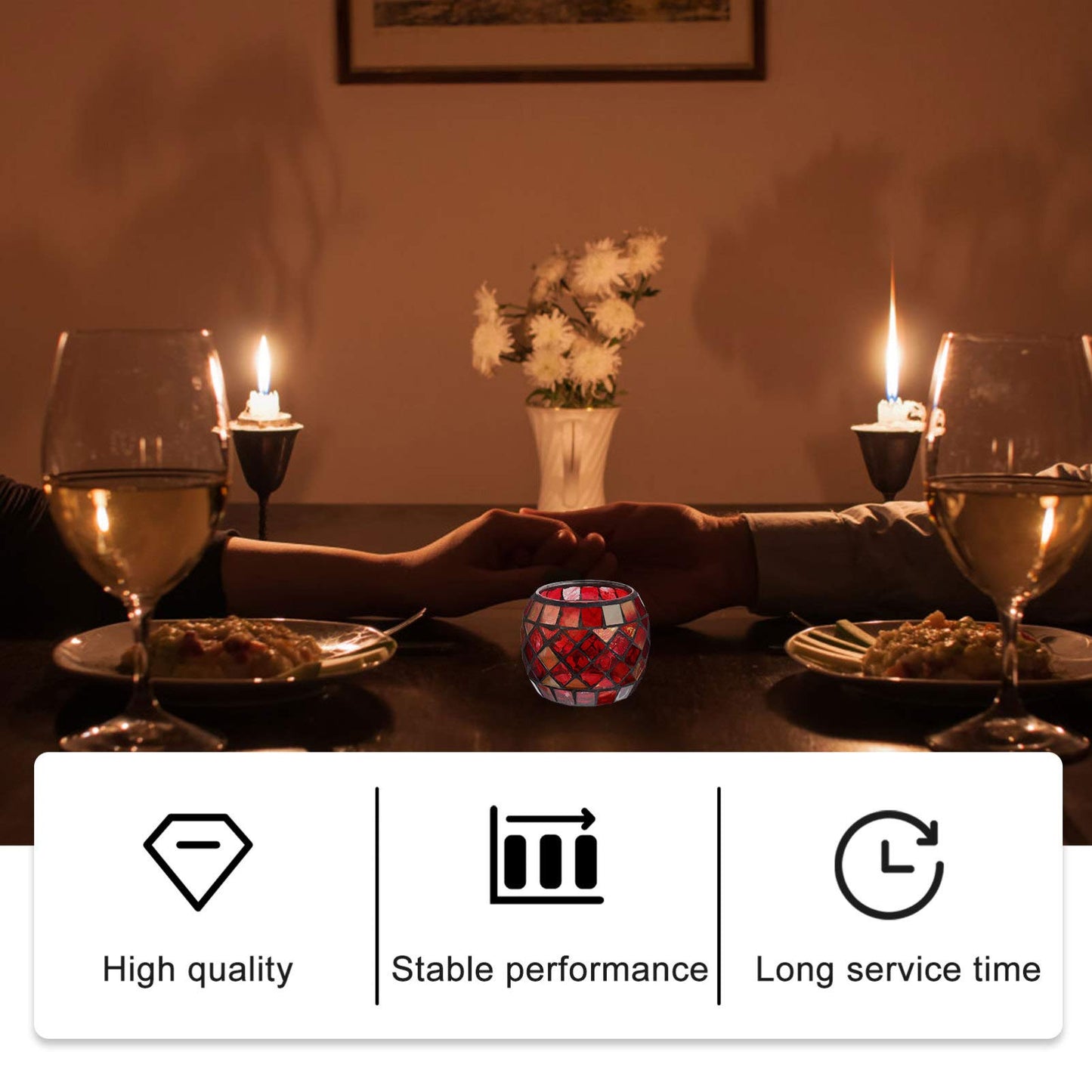 ledmomo European Style Glass Candlestick Ornament Tea Light Holder Romantic Candle Cup for Wedding Home Decor Dinner Party Table Centerpiece